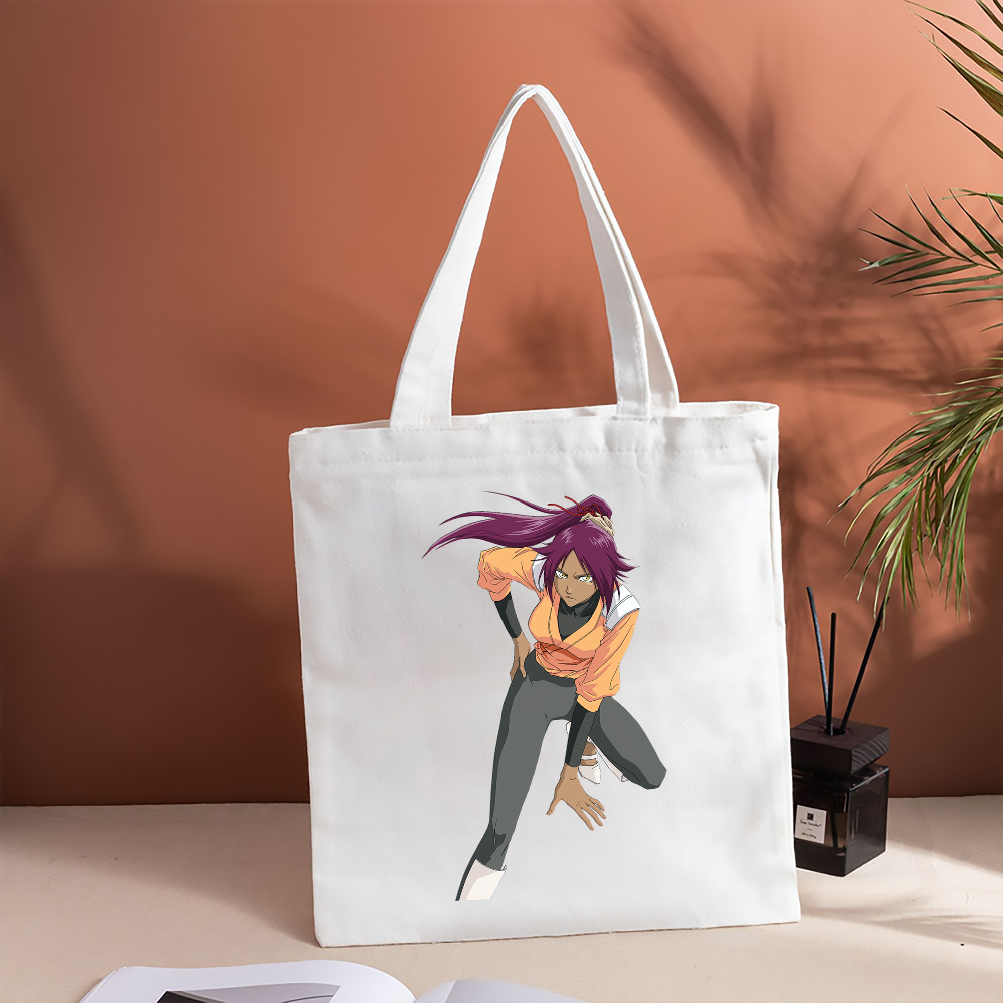ブリーチ 四楓院 夜一（しほういん よるいち） BLEACH Shihouin Yoruichi 縦型キャンバス生地手提げバッグ　トートバッグ