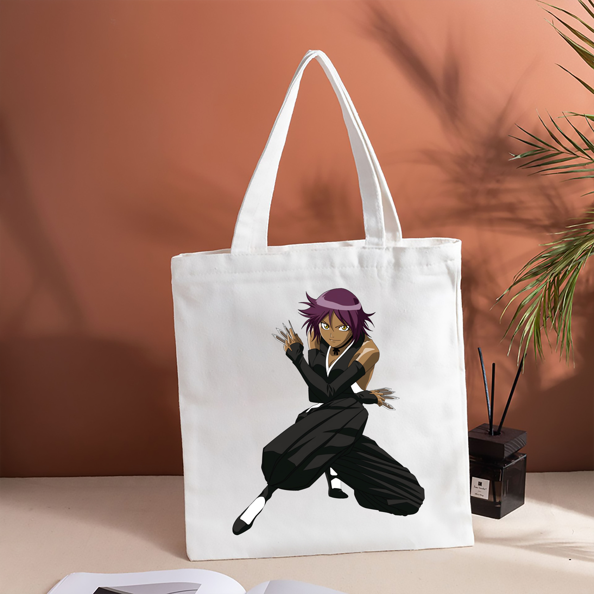ブリーチ 四楓院 夜一（しほういん よるいち） BLEACH Shihouin Yoruichi 縦型キャンバス生地手提げバッグ　トートバッグ