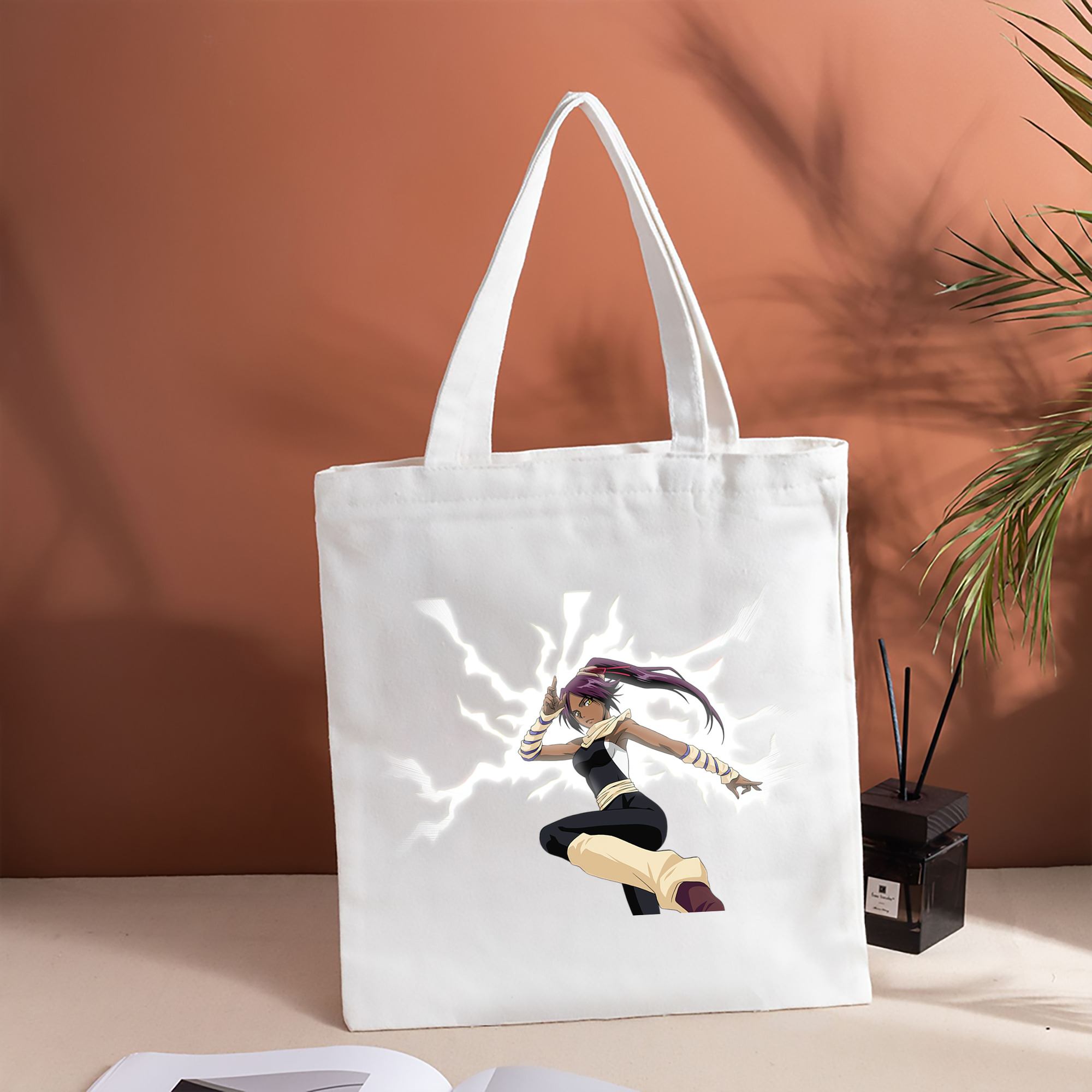 ブリーチ 四楓院 夜一（しほういん よるいち） BLEACH Shihouin Yoruichi 縦型キャンバス生地手提げバッグ　トートバッグ