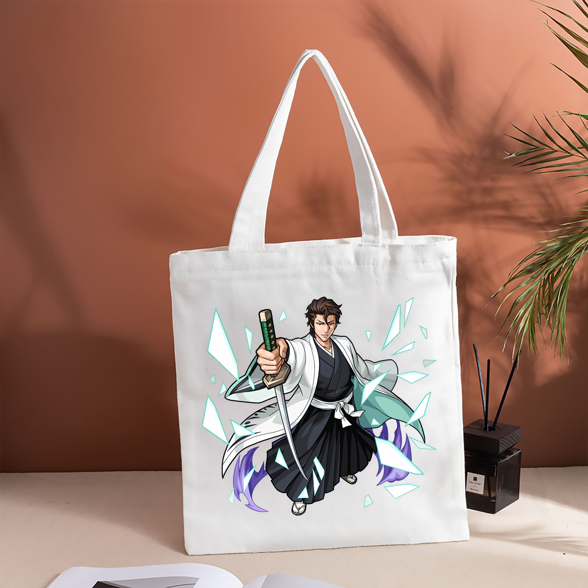 ブリーチ 藍染 惣右介（あいぜん そうすけ） BLEACH Aizen Sousuke 縦型キャンバス生地手提げバッグ　トートバッグ