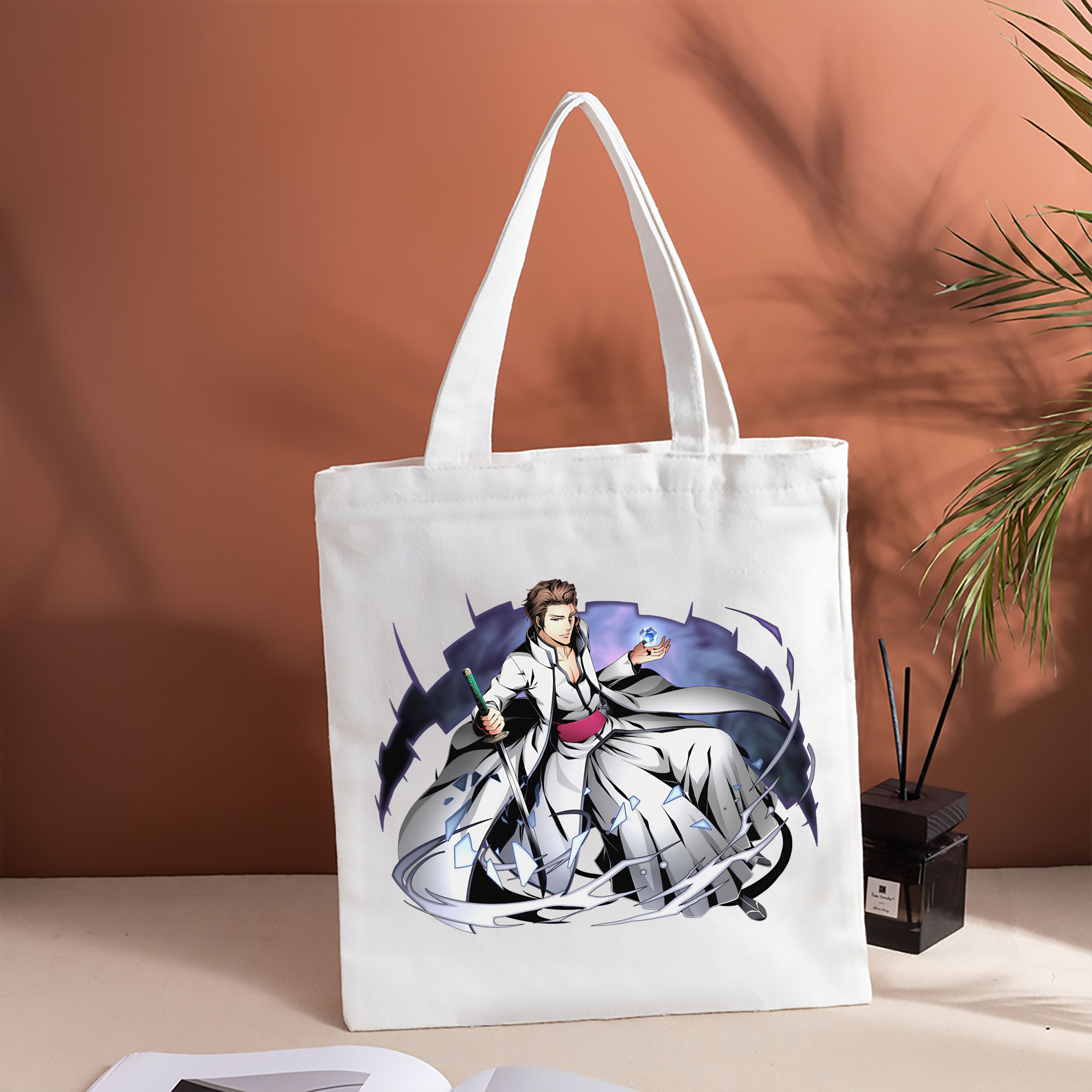 ブリーチ 藍染 惣右介（あいぜん そうすけ） BLEACH Aizen Sousuke 縦型キャンバス生地手提げバッグ　トートバッグ