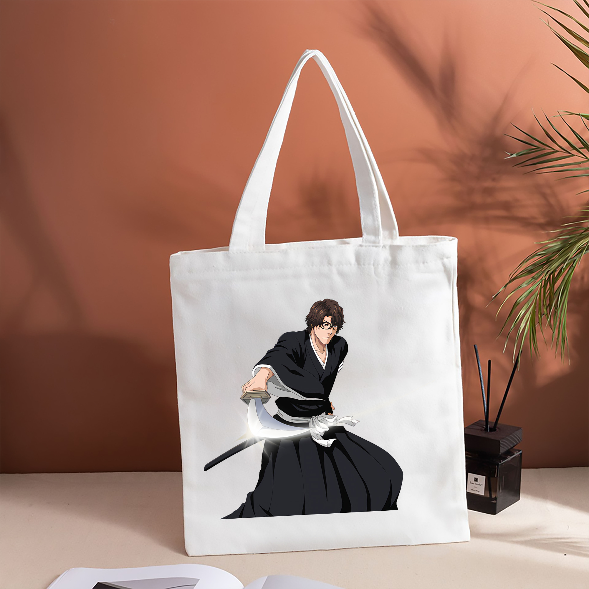 ブリーチ 藍染 惣右介（あいぜん そうすけ） BLEACH Aizen Sousuke 縦型キャンバス生地手提げバッグ　トートバッグ