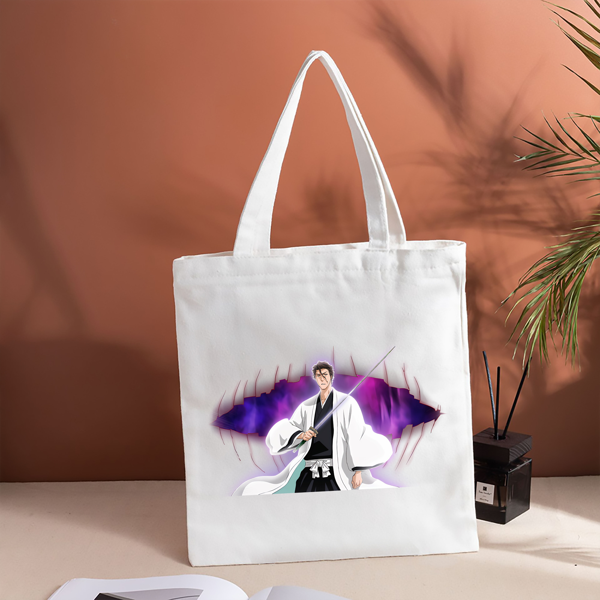 ブリーチ 藍染 惣右介（あいぜん そうすけ） BLEACH Aizen Sousuke 縦型キャンバス生地手提げバッグ　トートバッグ