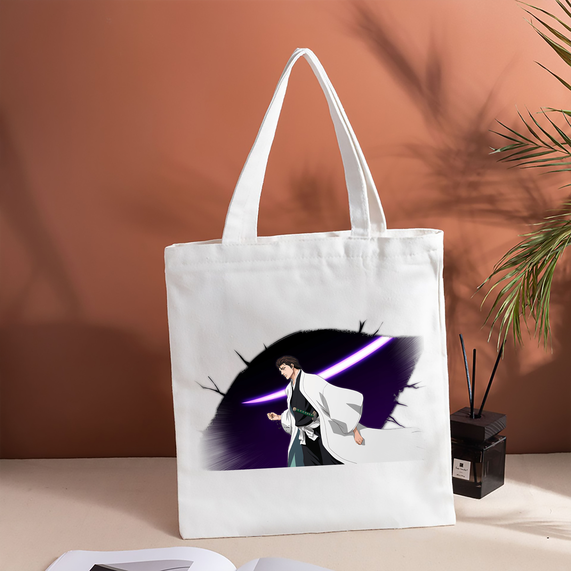 ブリーチ 藍染 惣右介（あいぜん そうすけ） BLEACH Aizen Sousuke 縦型キャンバス生地手提げバッグ　トートバッグ