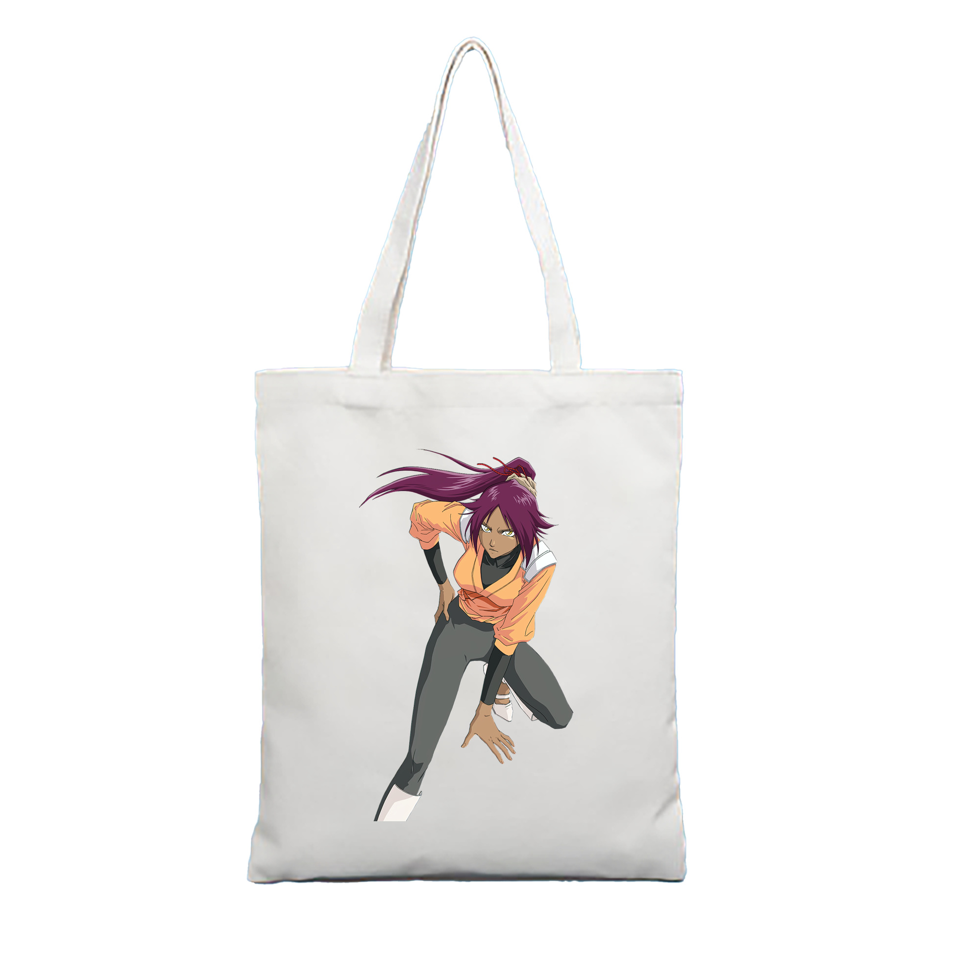 （画像用） ブリーチ 四楓院 夜一（しほういん よるいち） BLEACH Shihouin Yoruichi 縦型キャンバス生地手提げバッグ　トートバッグ