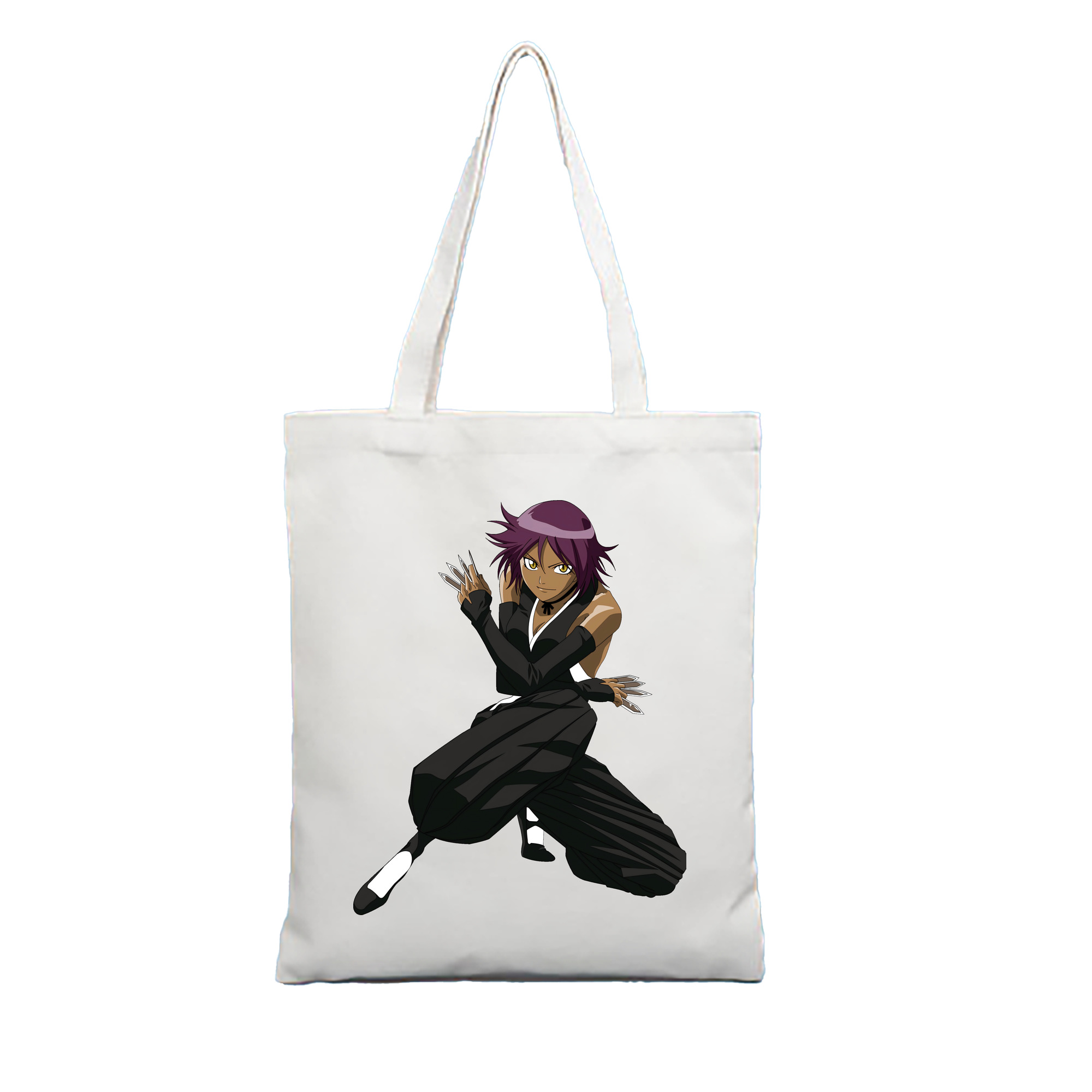 （画像用） ブリーチ 四楓院 夜一（しほういん よるいち） BLEACH Shihouin Yoruichi 縦型キャンバス生地手提げバッグ　トートバッグ
