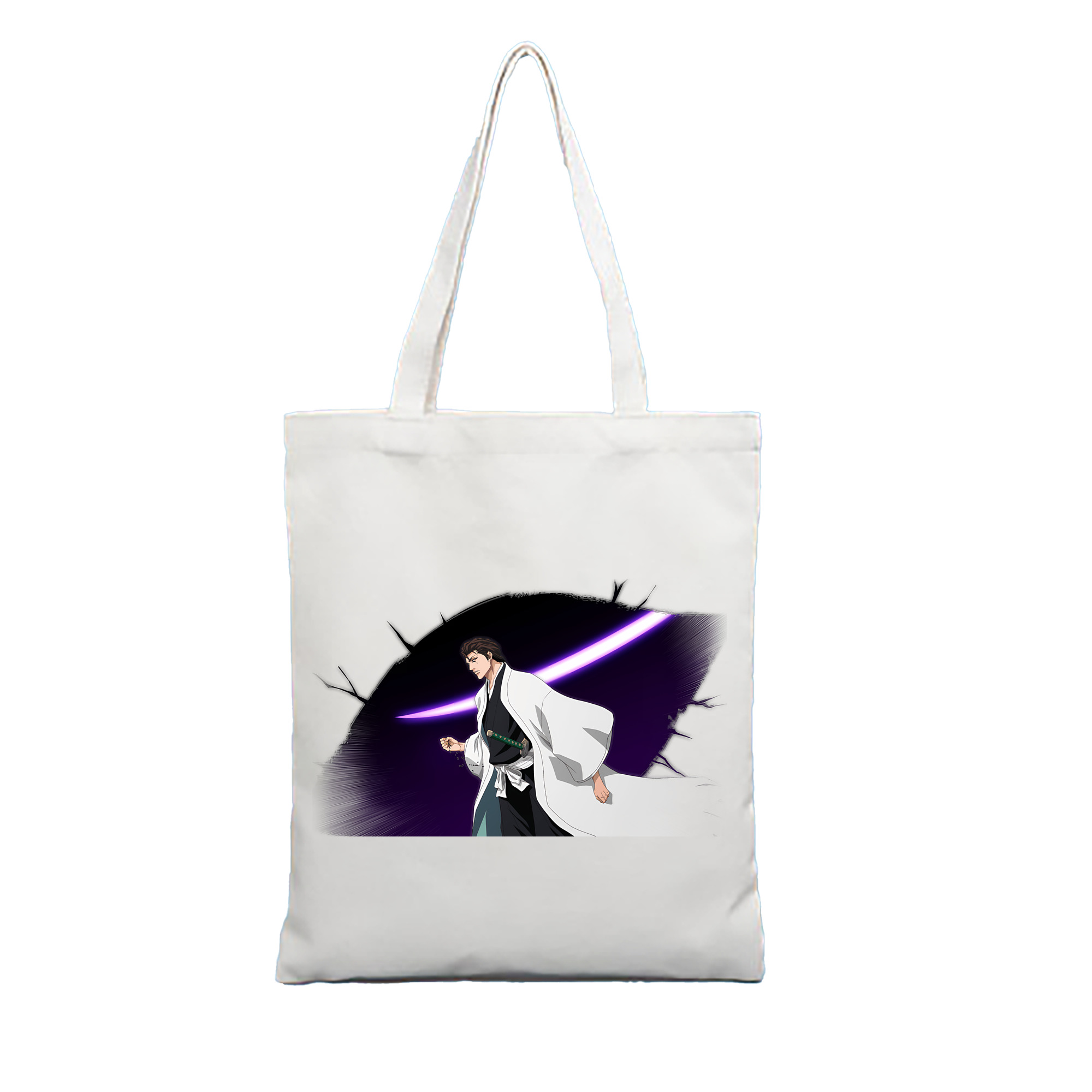 （画像用） ブリーチ 藍染 惣右介（あいぜん そうすけ） BLEACH Aizen Sousuke 縦型キャンバス生地手提げバッグ　トートバッグ