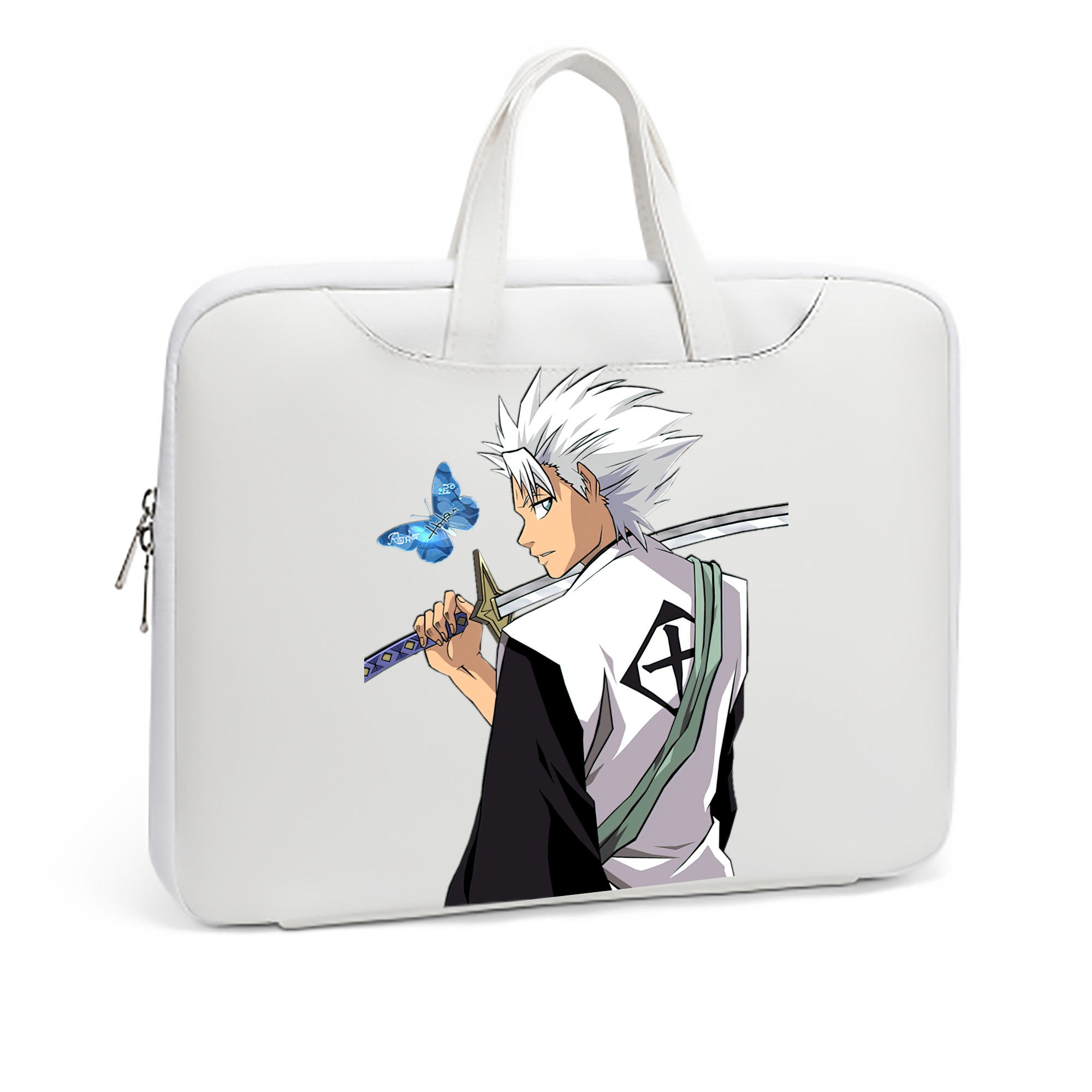 （画像用） ブリーチ 日番谷冬獅郎（ひつがや とうしろう） BLEACH Hitsugaya Toushirou レザーラップトップバッグ　ノートパソコンケース