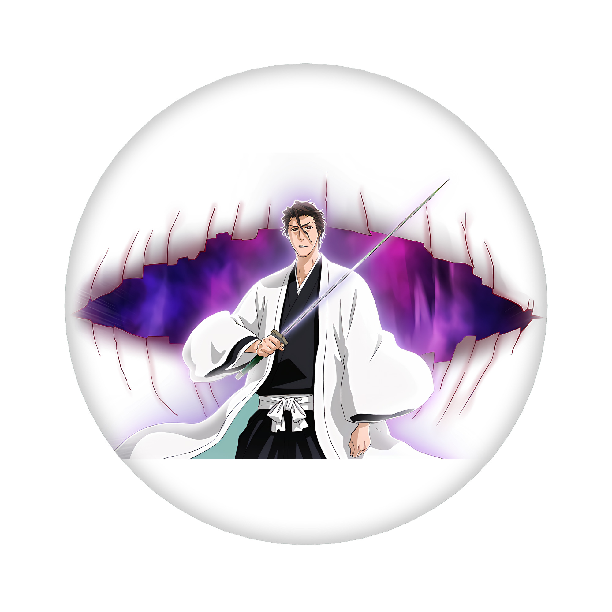 （画像用） ブリーチ 藍染 惣右介（あいぜん そうすけ） BLEACH Aizen Sousuke 6cm 缶バッジ 複数セット