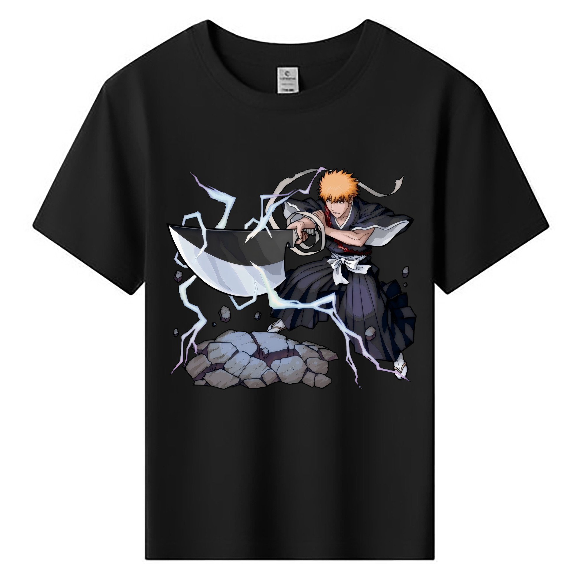 （画像用） ブリーチ 黒崎一護（くろさき いちご）BLEACH Kurosaki Ichigo 綿100％キッズTシャツ（フロントプリント）