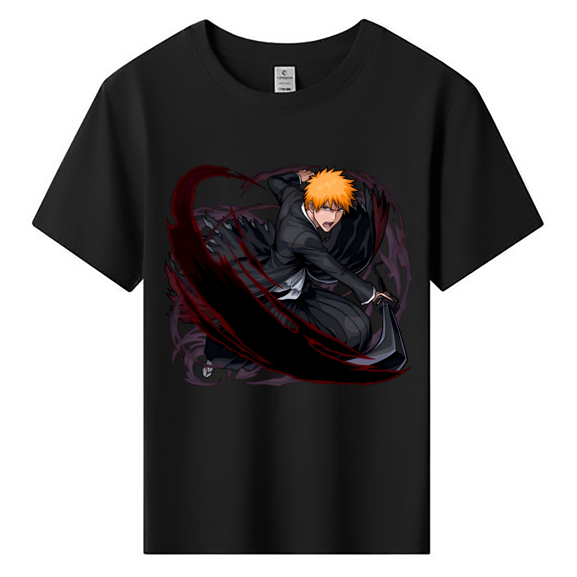 （画像用） ブリーチ 黒崎一護（くろさき いちご）BLEACH Kurosaki Ichigo 綿100％キッズTシャツ（フロントプリント）