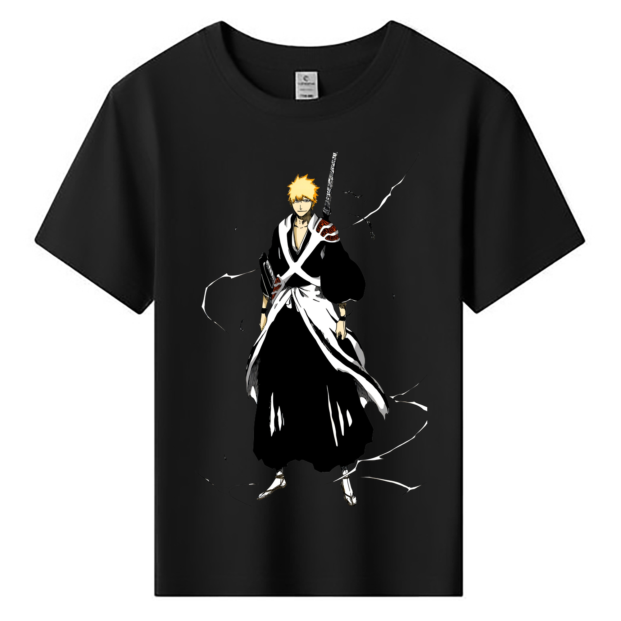 （画像用） ブリーチ 黒崎一護（くろさき いちご）BLEACH Kurosaki Ichigo 綿100％キッズTシャツ（フロントプリント）