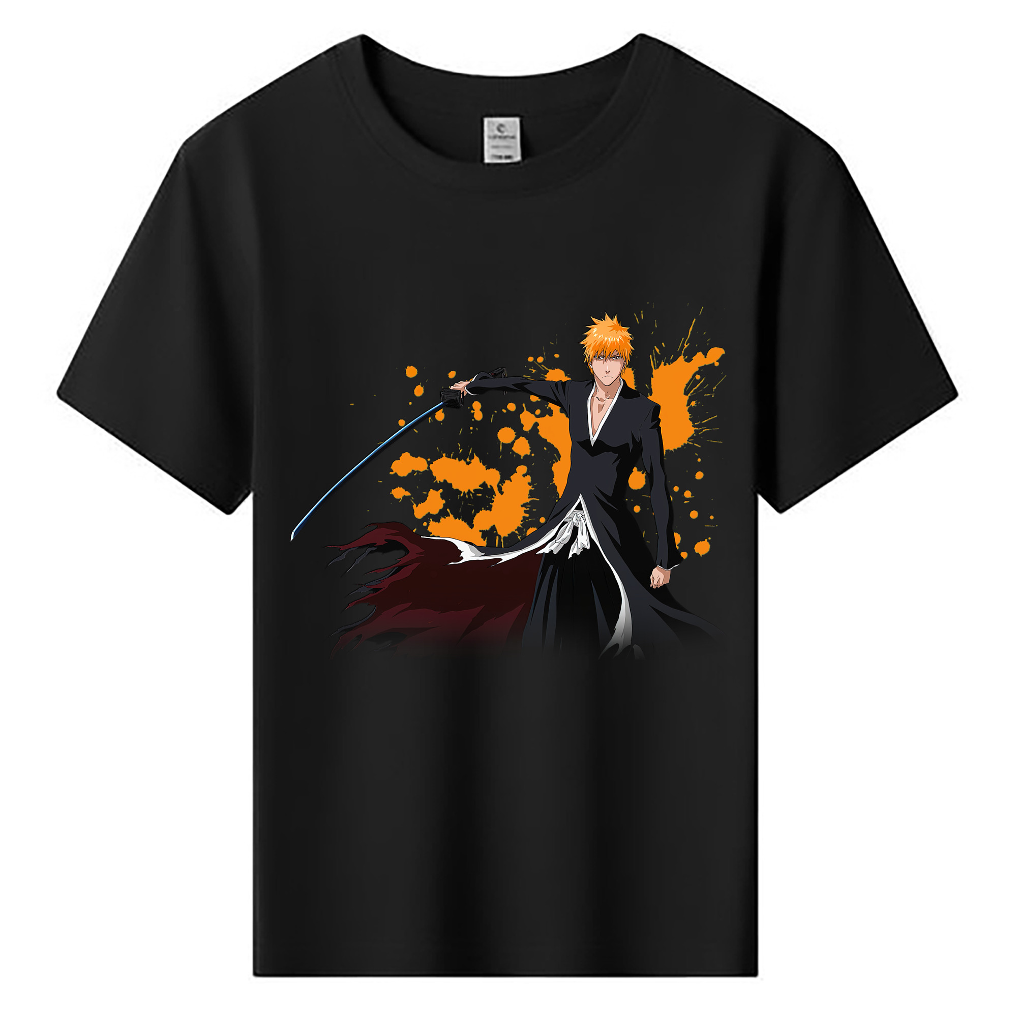（画像用） ブリーチ 黒崎一護（くろさき いちご）BLEACH Kurosaki Ichigo 綿100％キッズTシャツ（フロントプリント）