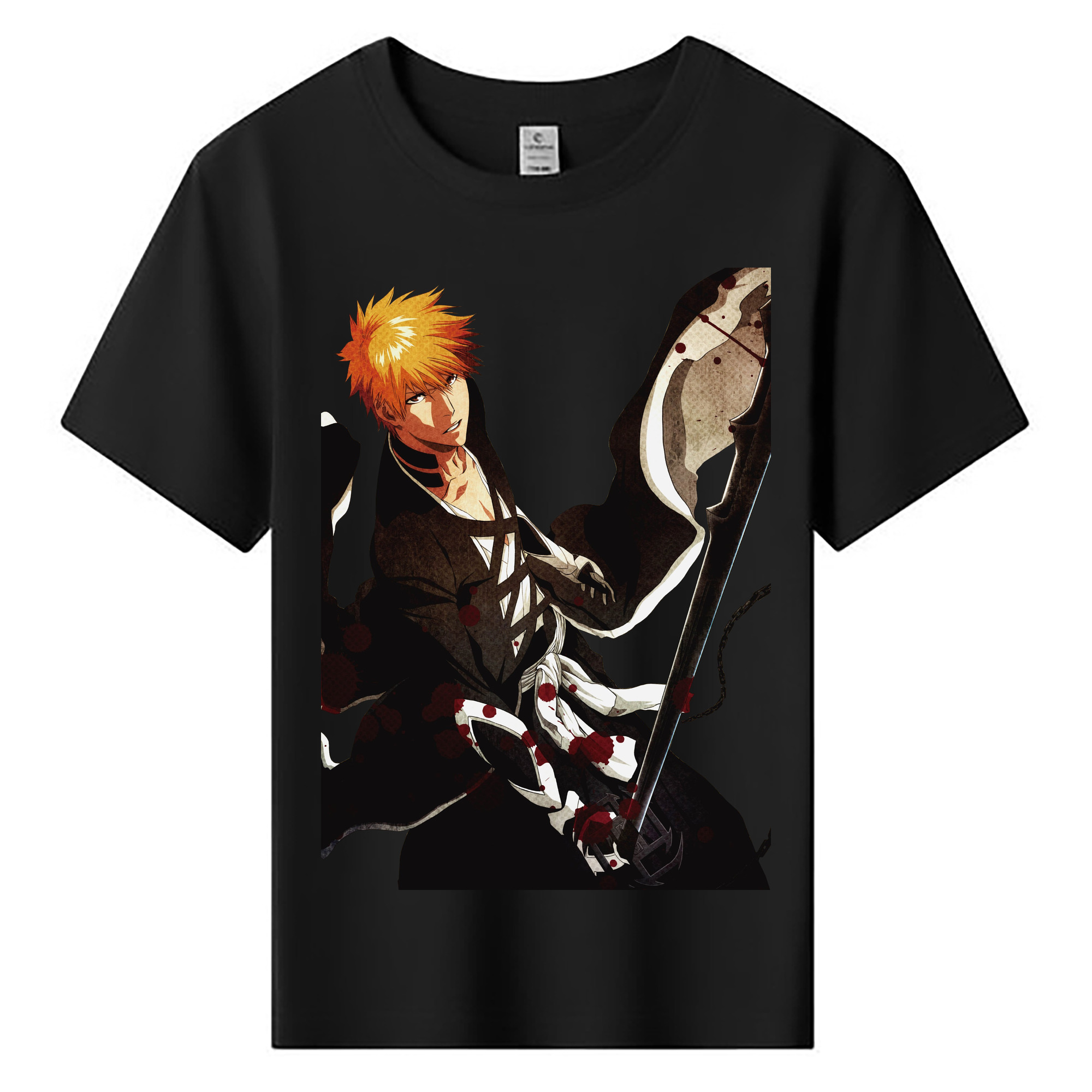 （画像用） ブリーチ 黒崎一護（くろさき いちご）BLEACH Kurosaki Ichigo 綿100％キッズTシャツ（フロントプリント）