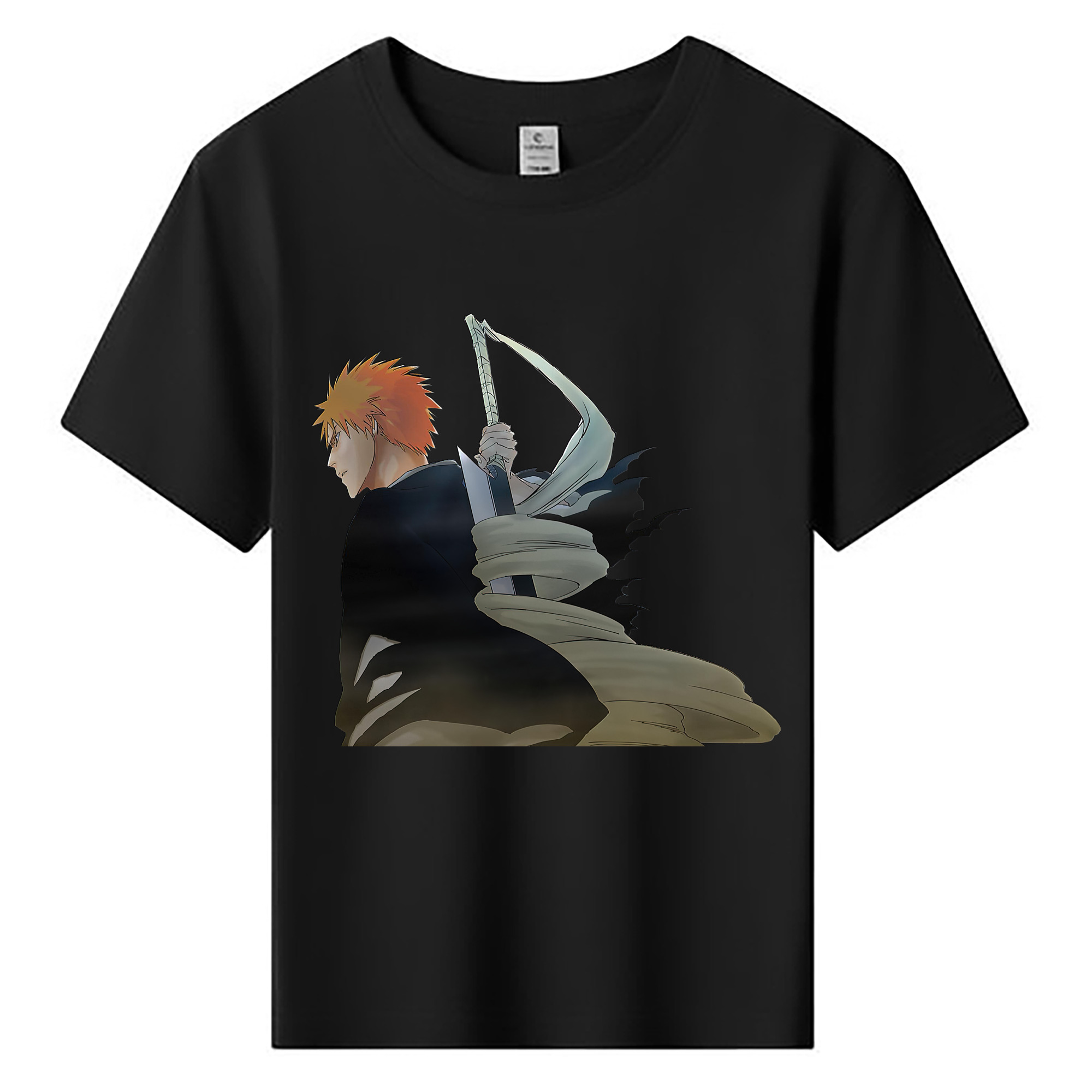 （画像用） ブリーチ 黒崎一護（くろさき いちご）BLEACH Kurosaki Ichigo 綿100％キッズTシャツ（フロントプリント）