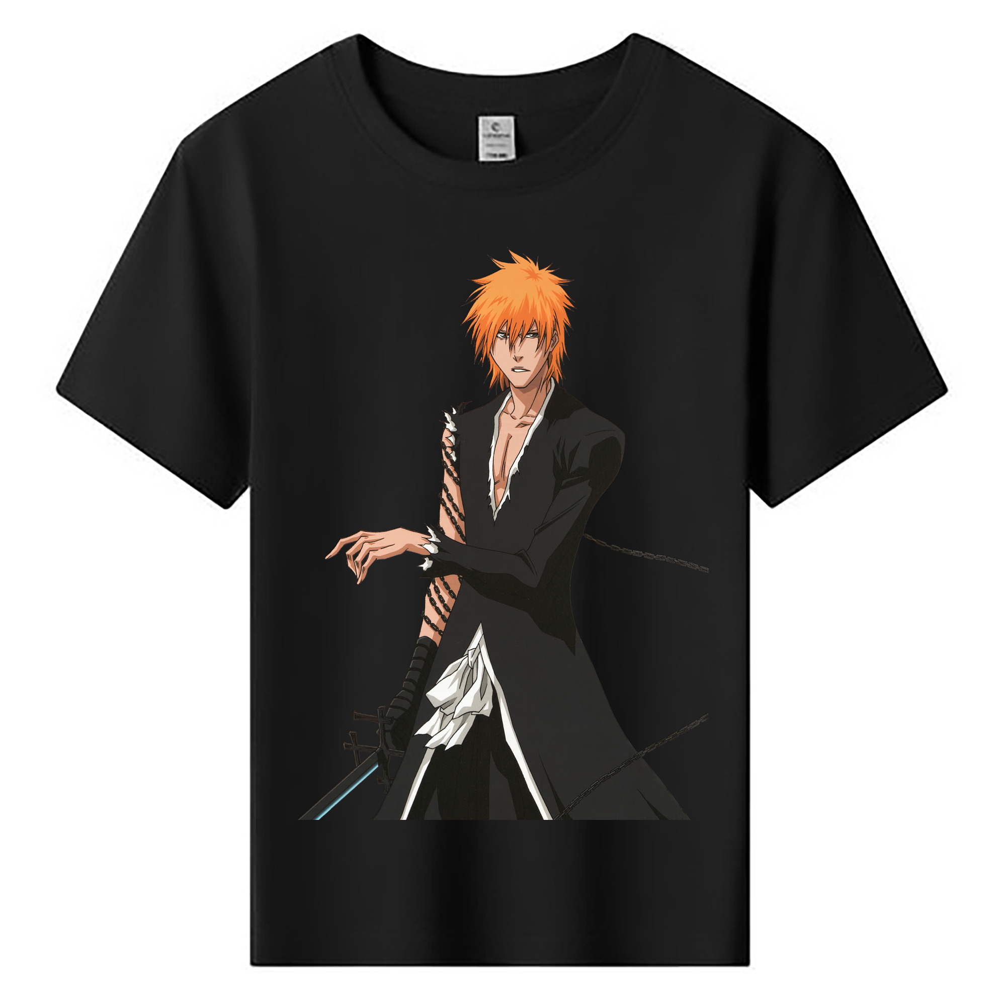（画像用） ブリーチ 黒崎一護（くろさき いちご）BLEACH Kurosaki Ichigo 綿100％キッズTシャツ（フロントプリント）