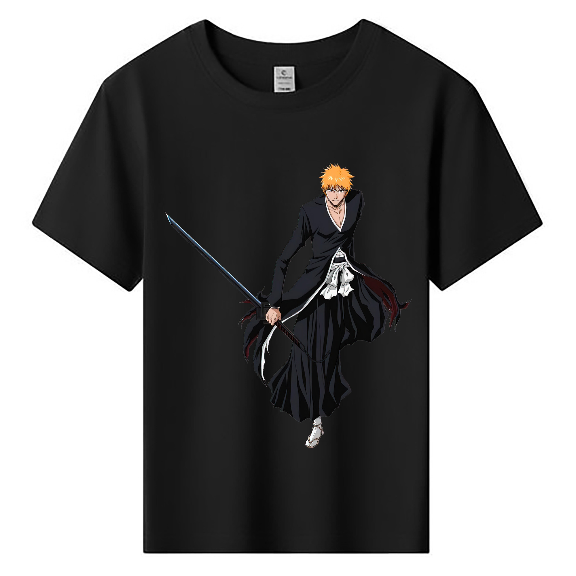 （画像用） ブリーチ 黒崎一護（くろさき いちご）BLEACH Kurosaki Ichigo 綿100％キッズTシャツ（フロントプリント）