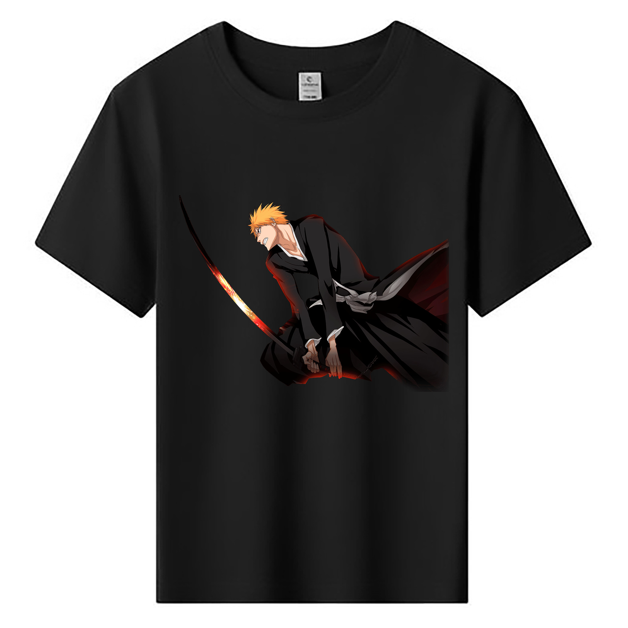 （画像用） ブリーチ 黒崎一護（くろさき いちご）BLEACH Kurosaki Ichigo 綿100％キッズTシャツ（フロントプリント）
