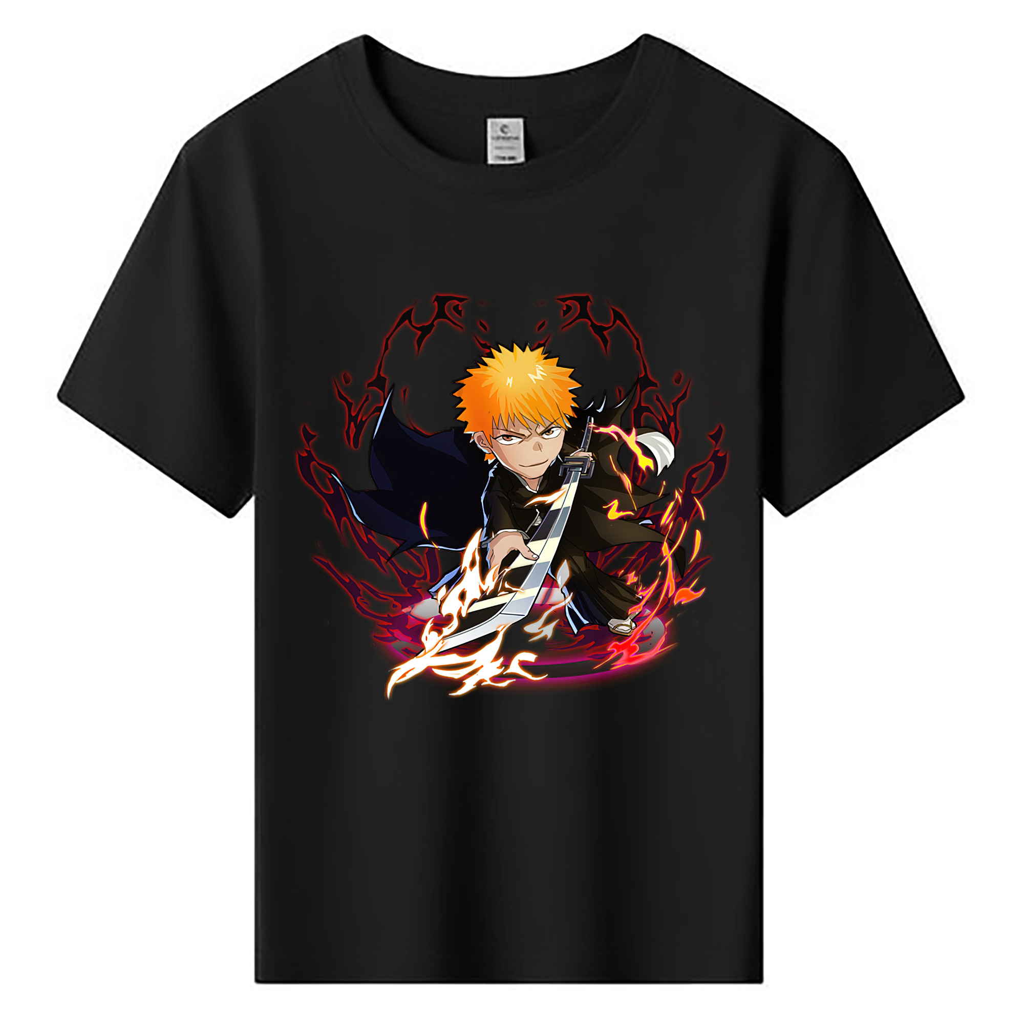 （画像用） ブリーチ 黒崎一護（くろさき いちご）BLEACH Kurosaki Ichigo 綿100％キッズTシャツ（フロントプリント）