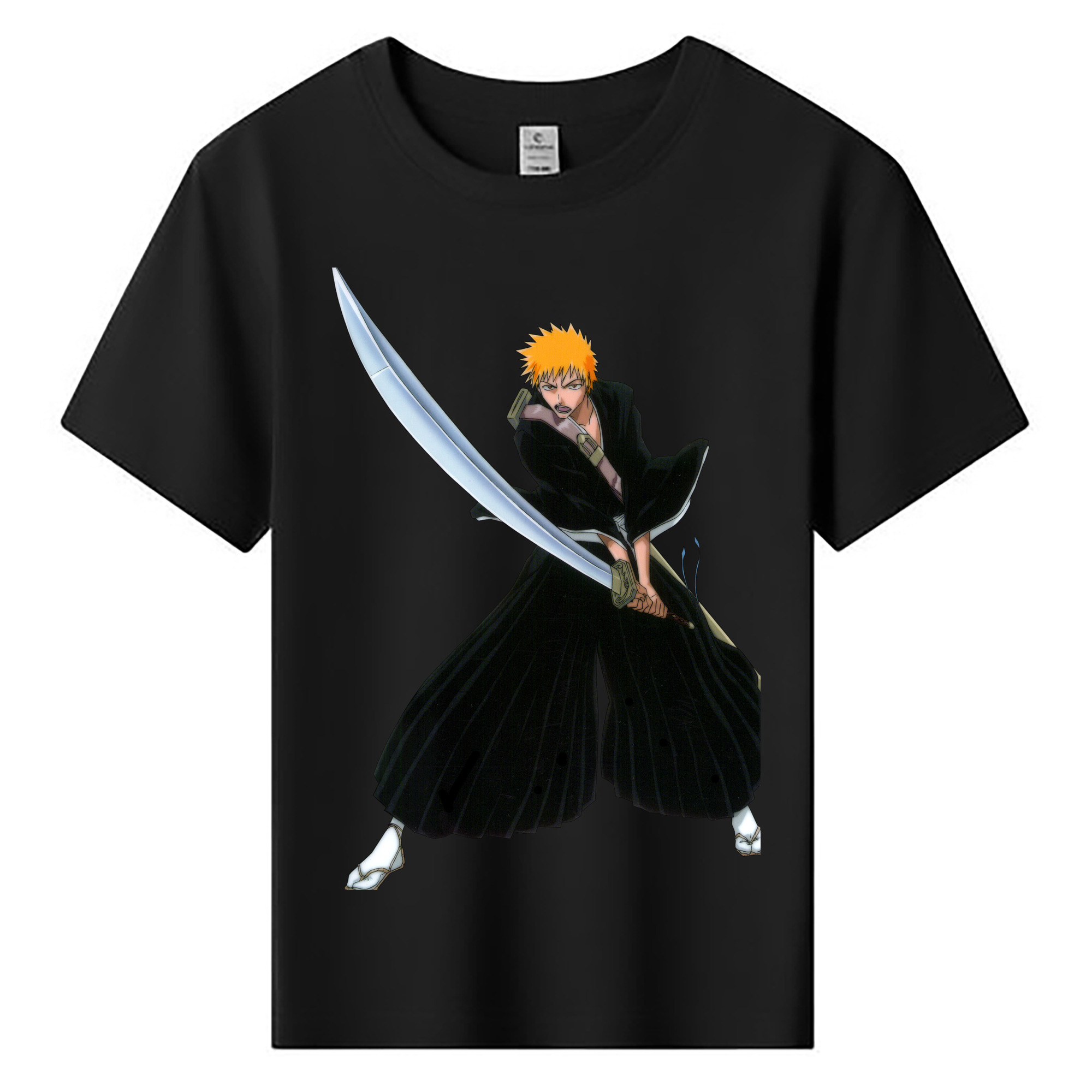 （画像用） ブリーチ 黒崎一護（くろさき いちご）BLEACH Kurosaki Ichigo 綿100％キッズTシャツ（フロントプリント）