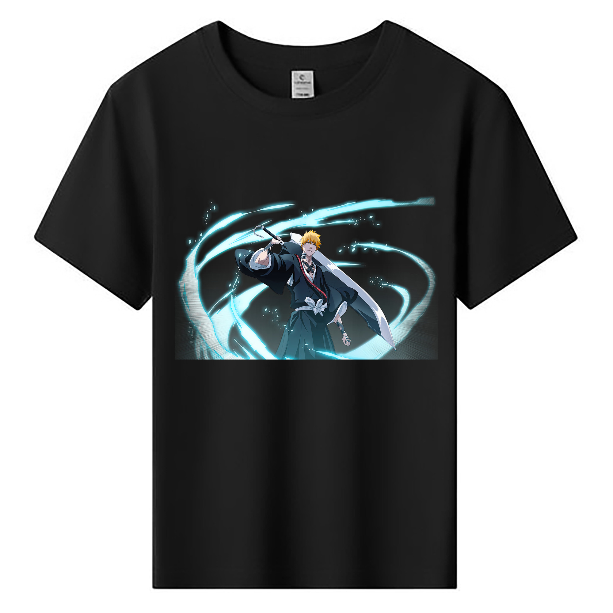 （画像用） ブリーチ 黒崎一護（くろさき いちご）BLEACH Kurosaki Ichigo 綿100％キッズTシャツ（フロントプリント）