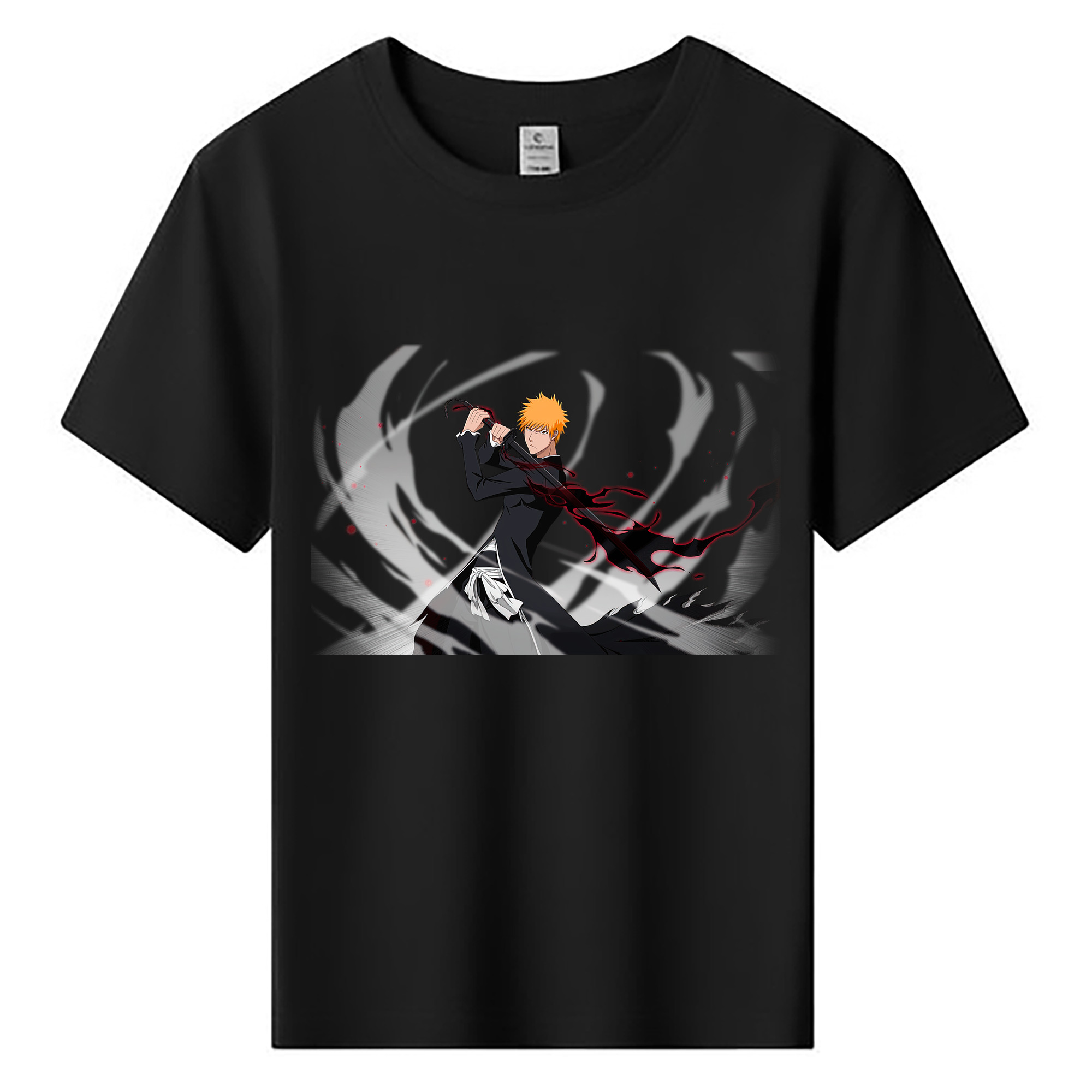 （画像用） ブリーチ 黒崎一護（くろさき いちご）BLEACH Kurosaki Ichigo 綿100％キッズTシャツ（フロントプリント）