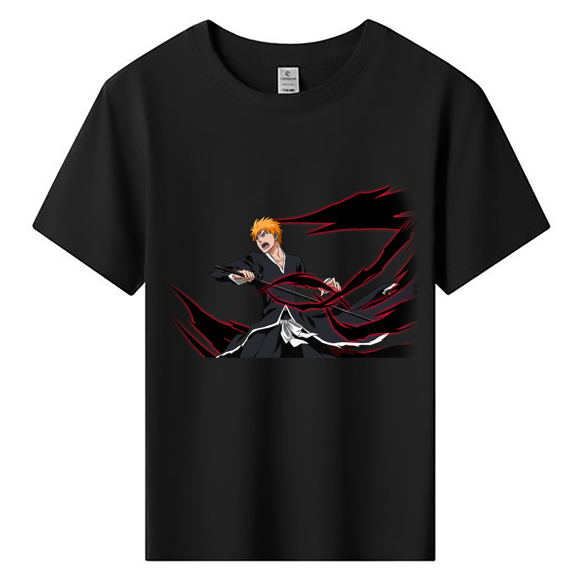 （画像用） ブリーチ 黒崎一護（くろさき いちご）BLEACH Kurosaki Ichigo 綿100％キッズTシャツ（フロントプリント）