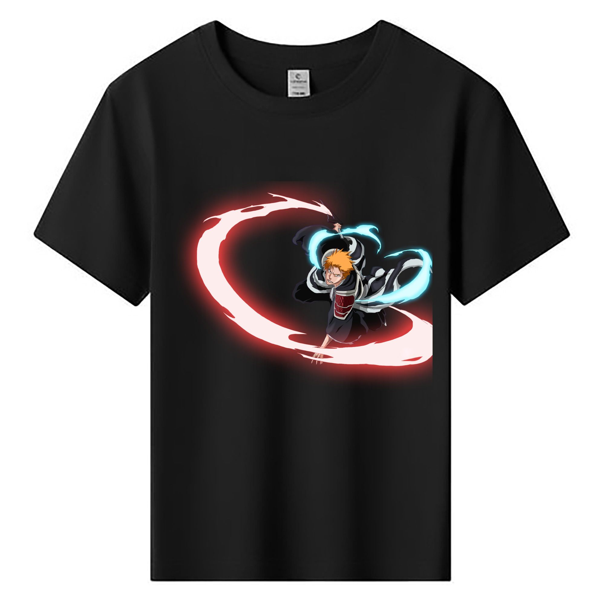（画像用） ブリーチ 黒崎一護（くろさき いちご）BLEACH Kurosaki Ichigo 綿100％キッズTシャツ（フロントプリント）