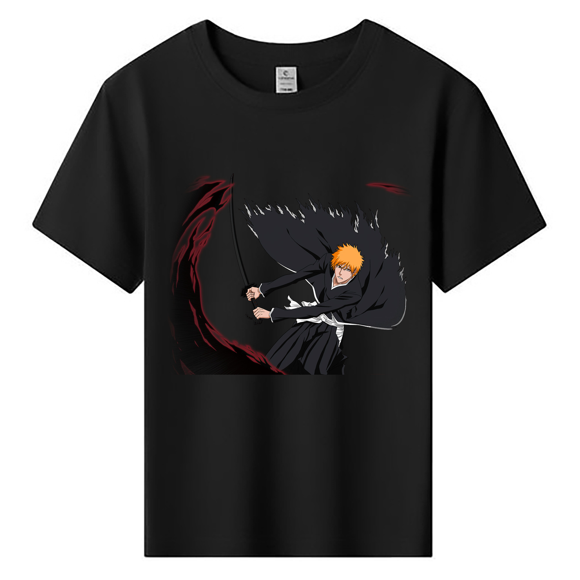 （画像用） ブリーチ 黒崎一護（くろさき いちご）BLEACH Kurosaki Ichigo 綿100％キッズTシャツ（フロントプリント）