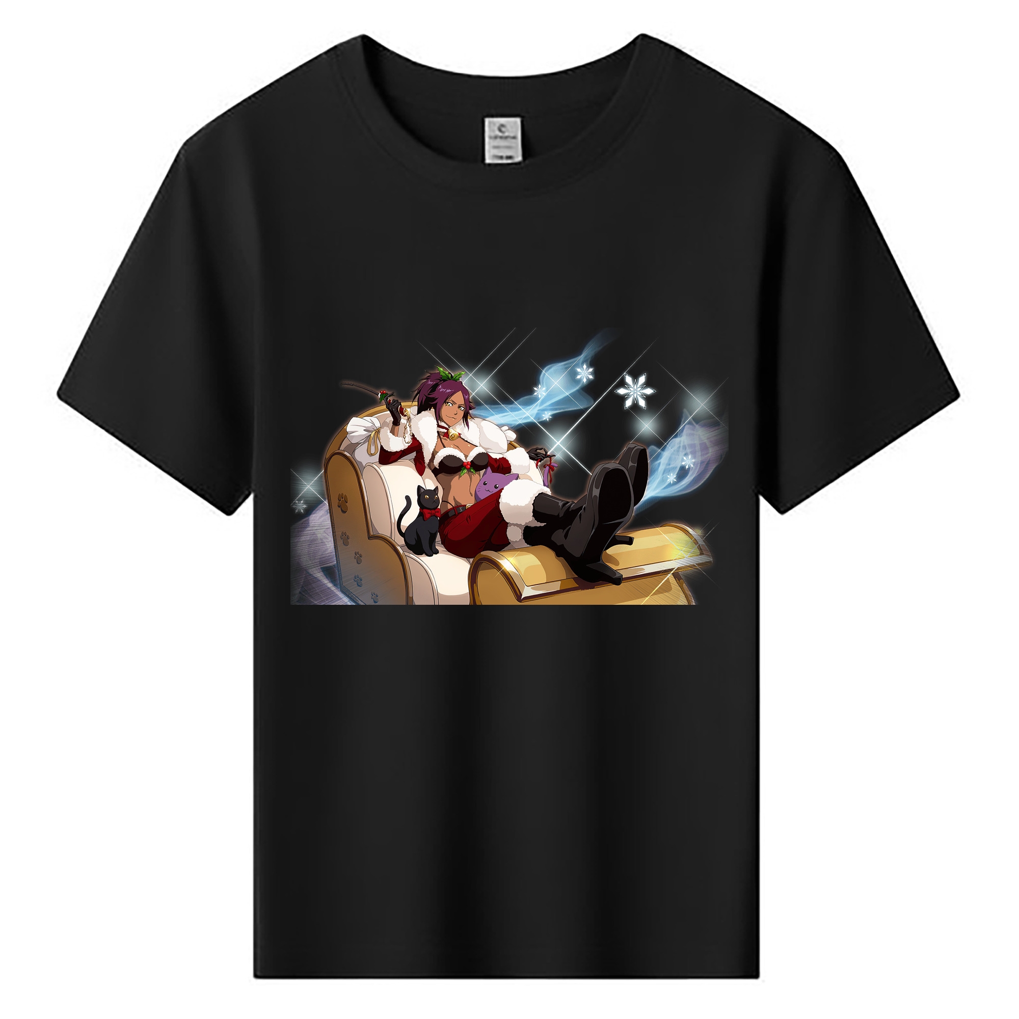 （画像用） ブリーチ 四楓院 夜一（しほういん よるいち） BLEACH Shihouin Yoruichi 綿100％キッズTシャツ（フロントプリント）