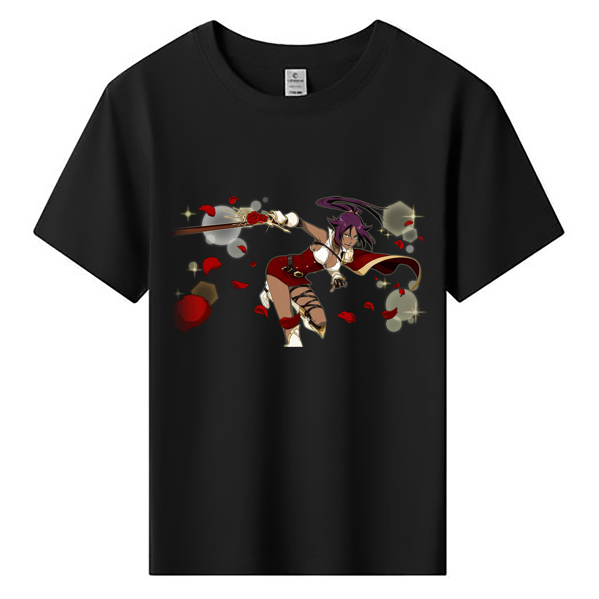 （画像用） ブリーチ 四楓院 夜一（しほういん よるいち） BLEACH Shihouin Yoruichi 綿100％キッズTシャツ（フロントプリント）