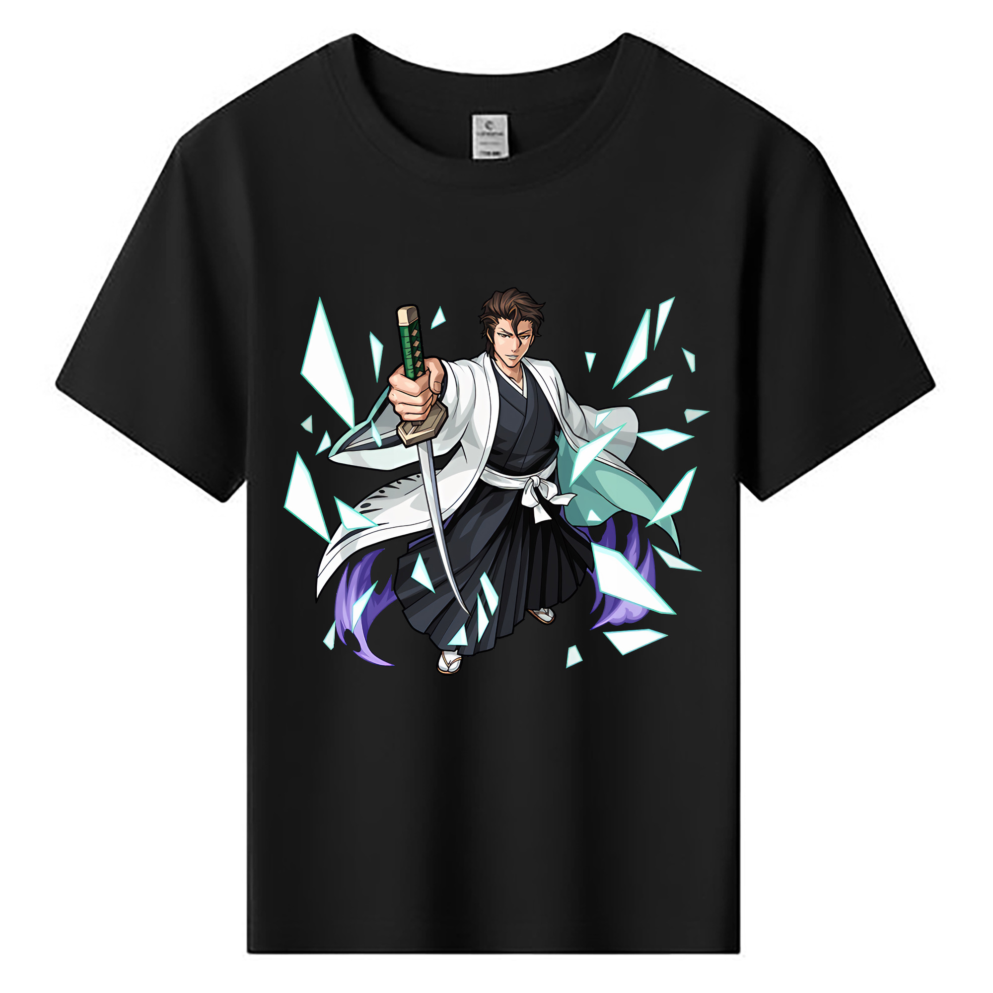 （画像用） ブリーチ 藍染 惣右介（あいぜん そうすけ） BLEACH Aizen Sousuke 綿100％キッズTシャツ（フロントプリント）