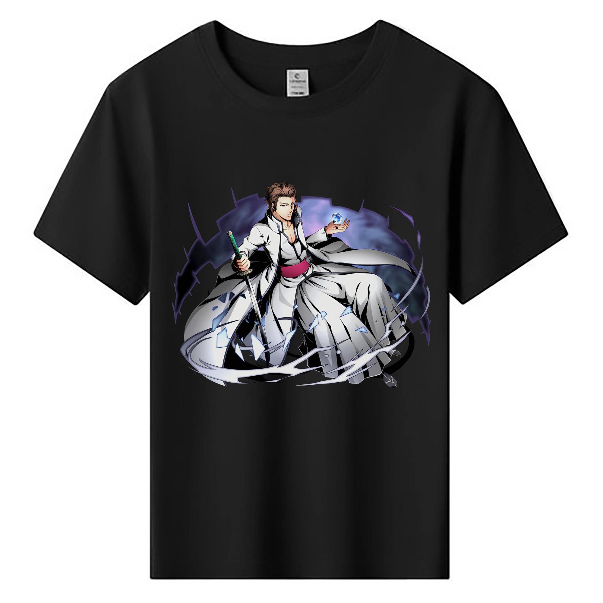 （画像用） ブリーチ 藍染 惣右介（あいぜん そうすけ） BLEACH Aizen Sousuke 綿100％キッズTシャツ（フロントプリント）