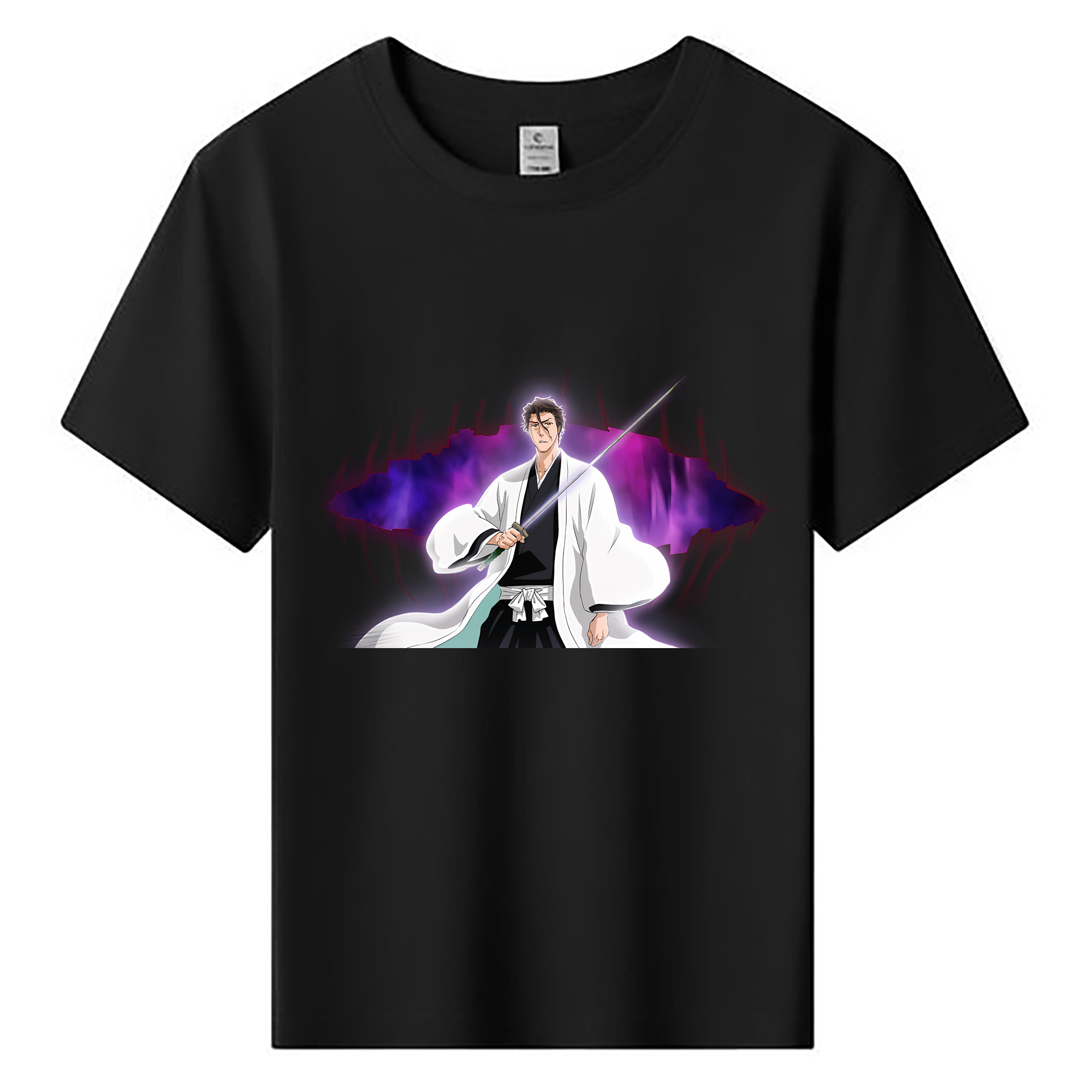 （画像用） ブリーチ 藍染 惣右介（あいぜん そうすけ） BLEACH Aizen Sousuke 綿100％キッズTシャツ（フロントプリント）