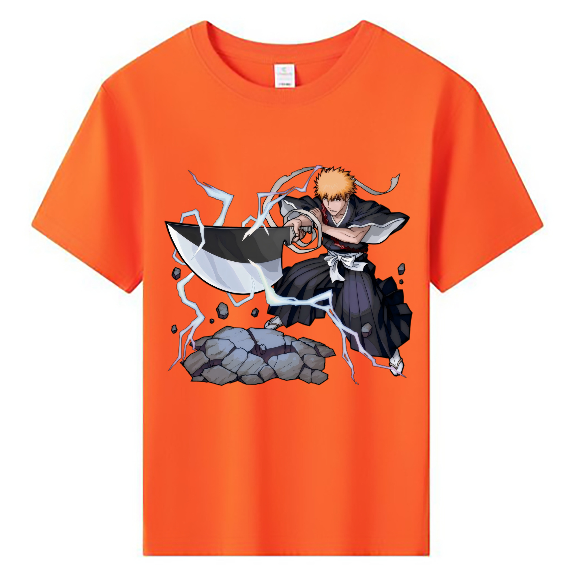 （画像用） ブリーチ 黒崎一護（くろさき いちご）BLEACH Kurosaki Ichigo 綿100％キッズTシャツ（フロントプリント）