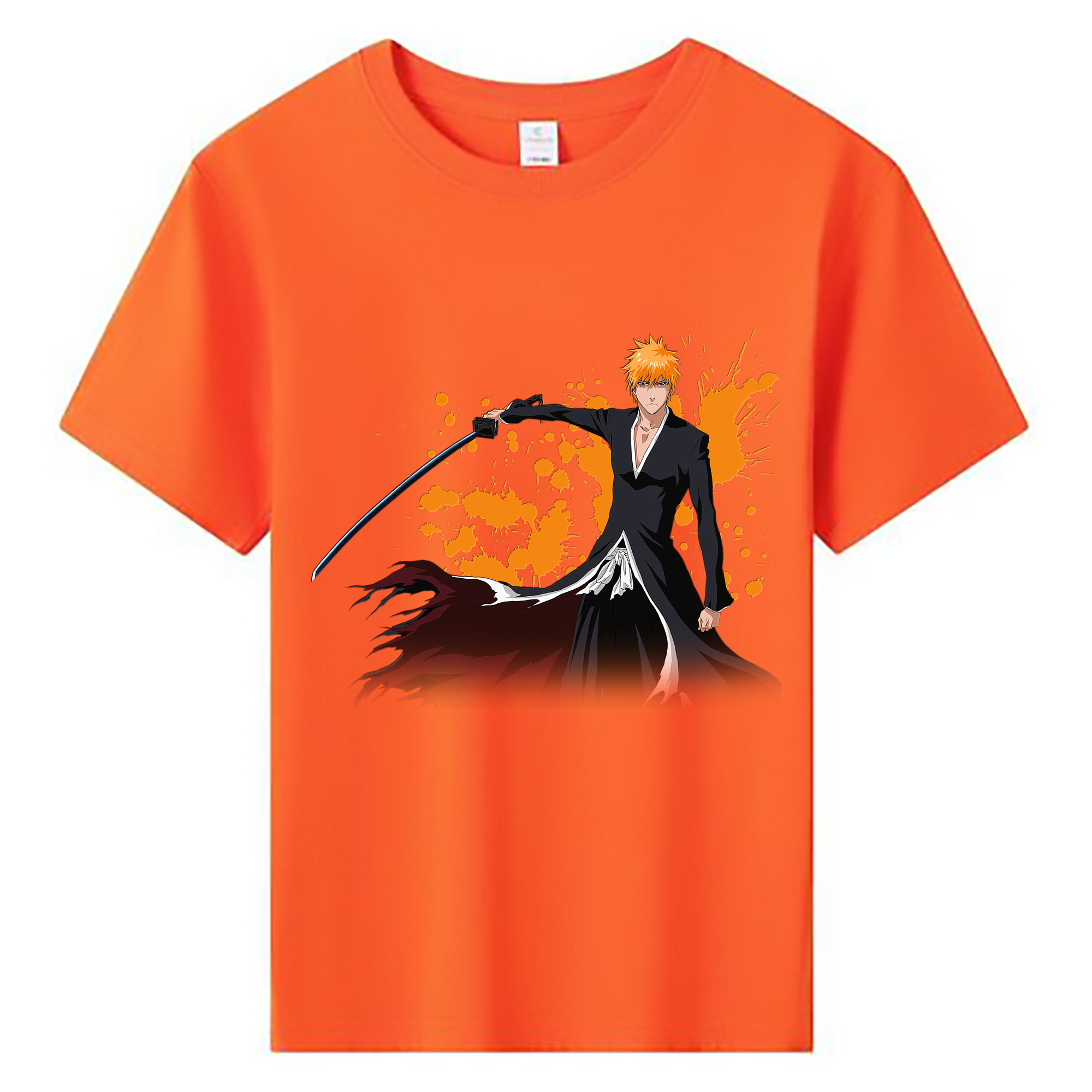（画像用） ブリーチ 黒崎一護（くろさき いちご）BLEACH Kurosaki Ichigo 綿100％キッズTシャツ（フロントプリント）