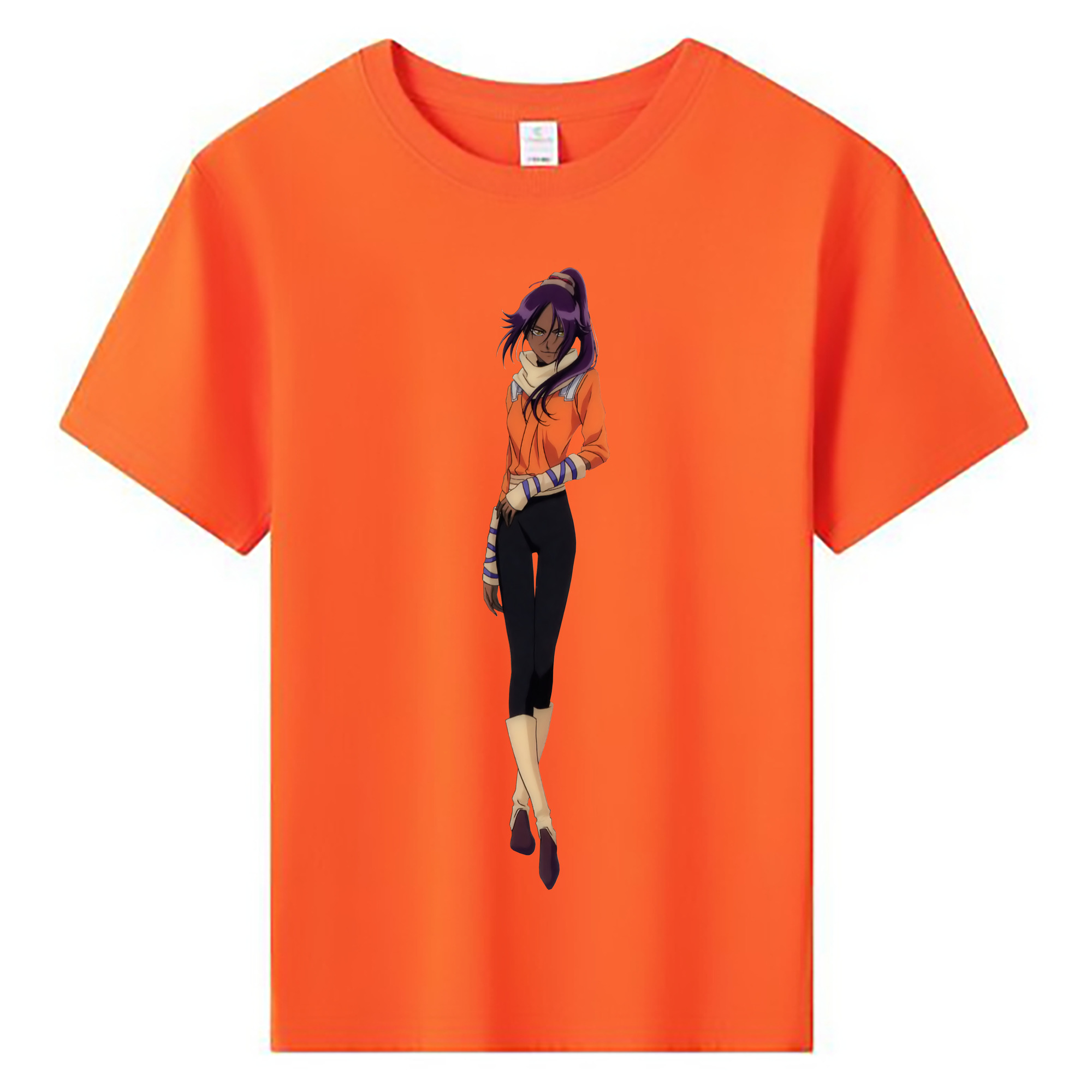 （画像用） ブリーチ 四楓院 夜一（しほういん よるいち） BLEACH Shihouin Yoruichi 綿100％キッズTシャツ（フロントプリント）