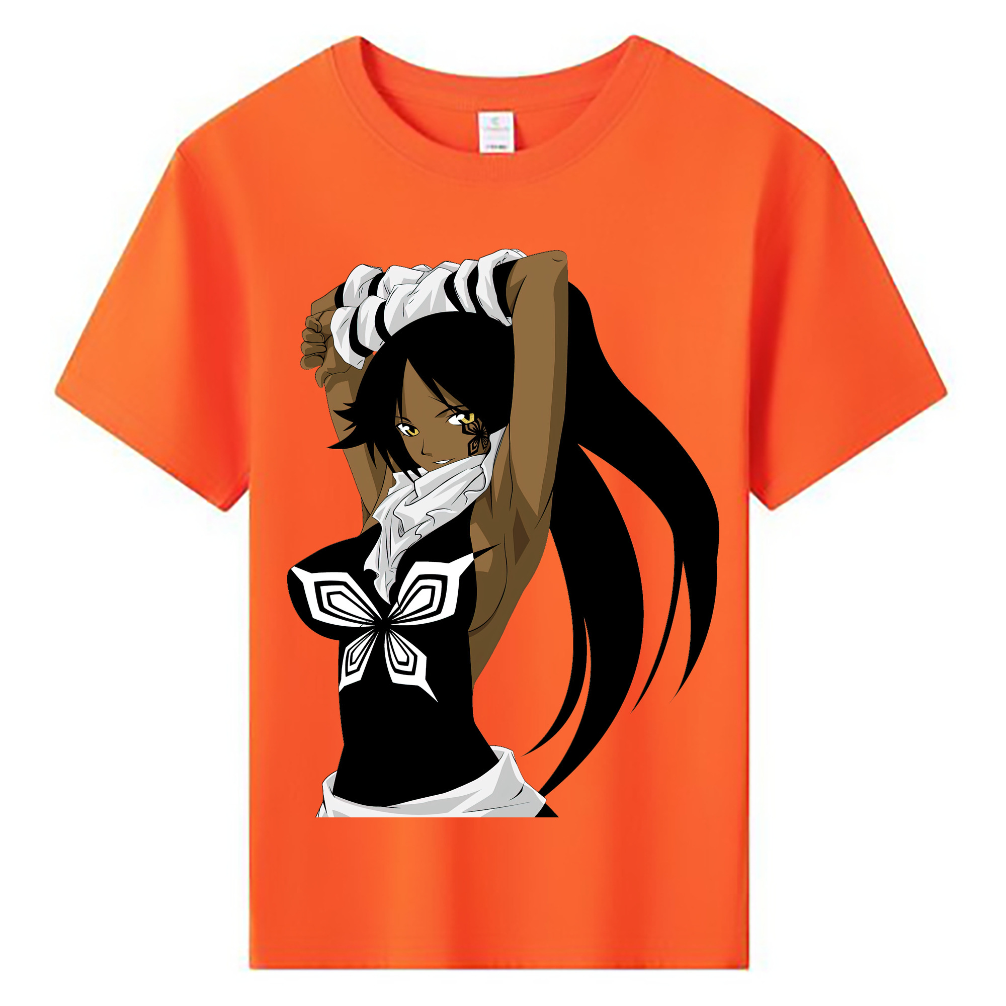 （画像用） ブリーチ 四楓院 夜一（しほういん よるいち） BLEACH Shihouin Yoruichi 綿100％キッズTシャツ（フロントプリント）