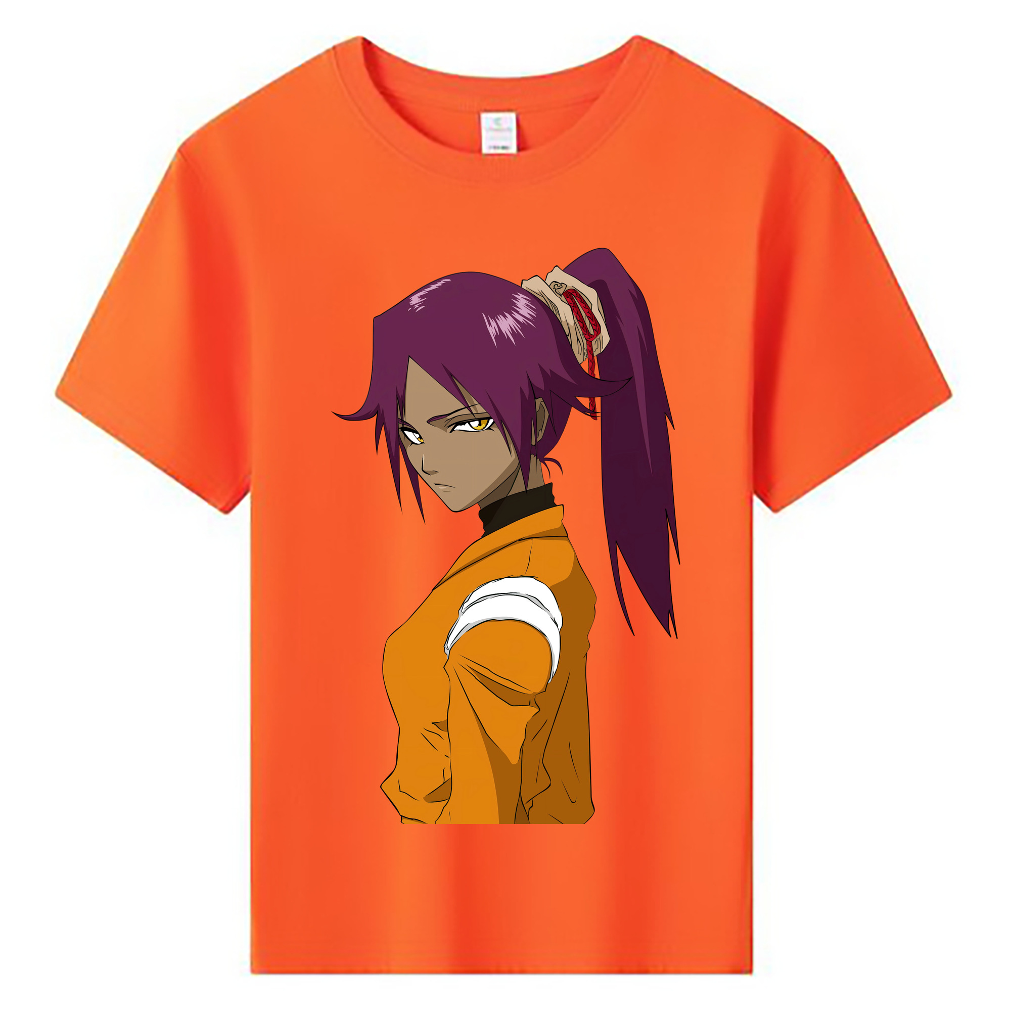 （画像用） ブリーチ 四楓院 夜一（しほういん よるいち） BLEACH Shihouin Yoruichi 綿100％キッズTシャツ（フロントプリント）