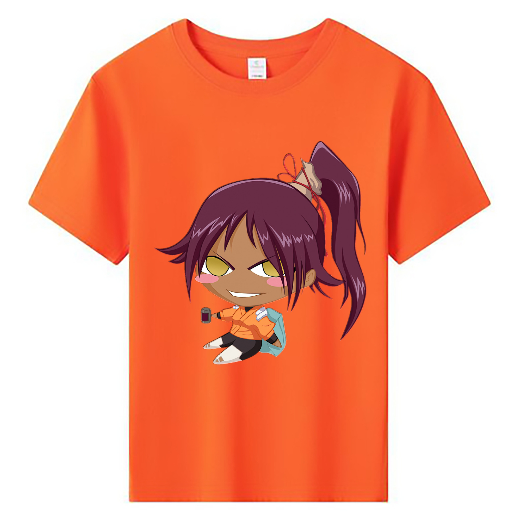 （画像用） ブリーチ 四楓院 夜一（しほういん よるいち） BLEACH Shihouin Yoruichi 綿100％キッズTシャツ（フロントプリント）