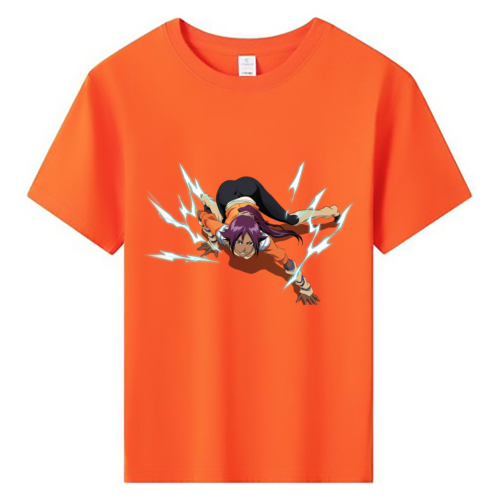 （画像用） ブリーチ 四楓院 夜一（しほういん よるいち） BLEACH Shihouin Yoruichi 綿100％キッズTシャツ（フロントプリント）