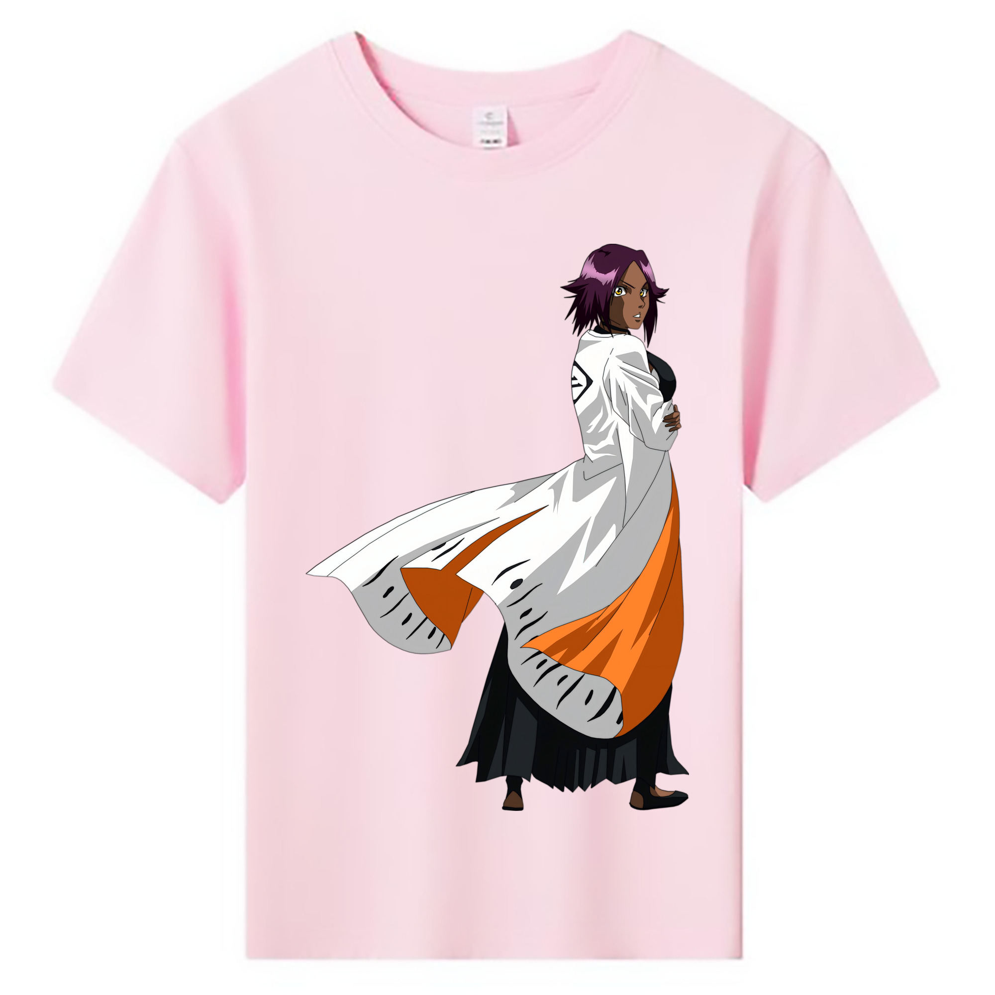 （画像用） ブリーチ 四楓院 夜一（しほういん よるいち） BLEACH Shihouin Yoruichi 綿100％キッズTシャツ（フロントプリント）
