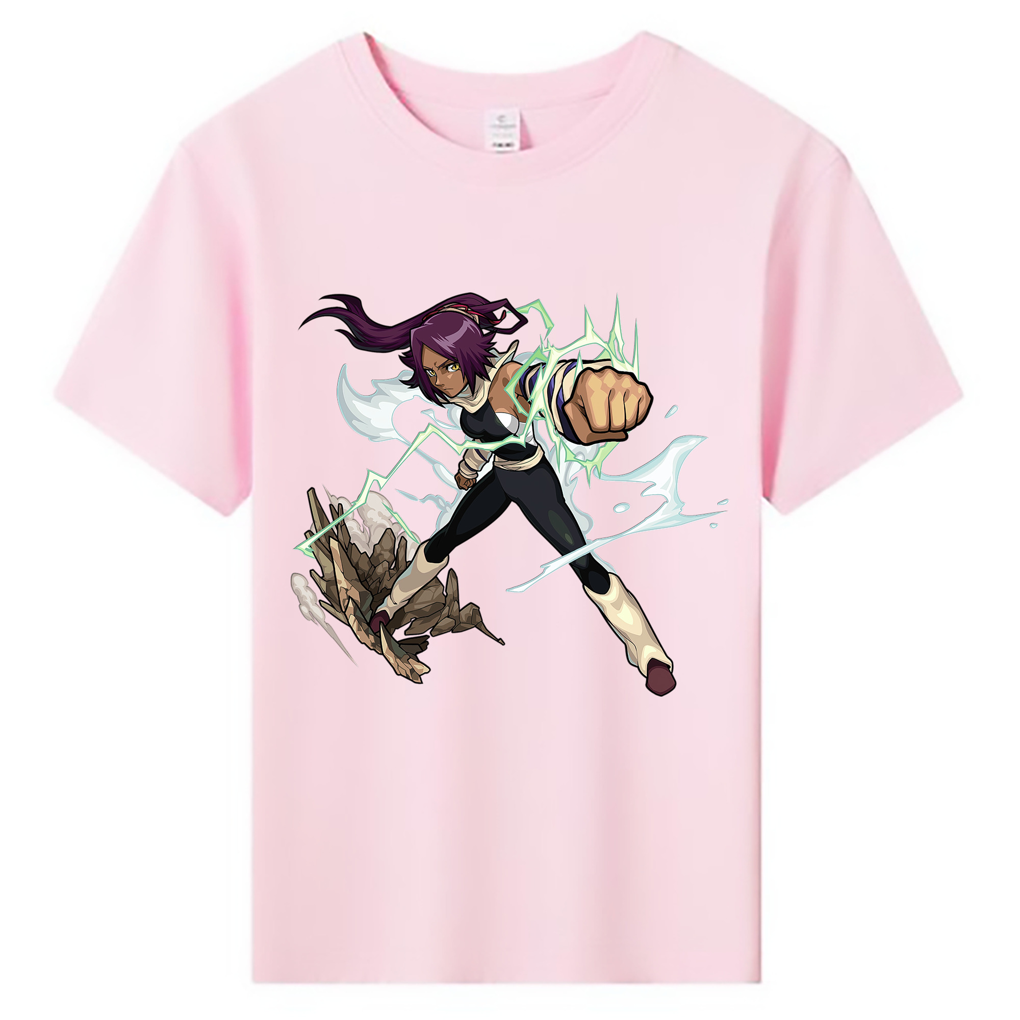 （画像用） ブリーチ 四楓院 夜一（しほういん よるいち） BLEACH Shihouin Yoruichi 綿100％キッズTシャツ（フロントプリント）