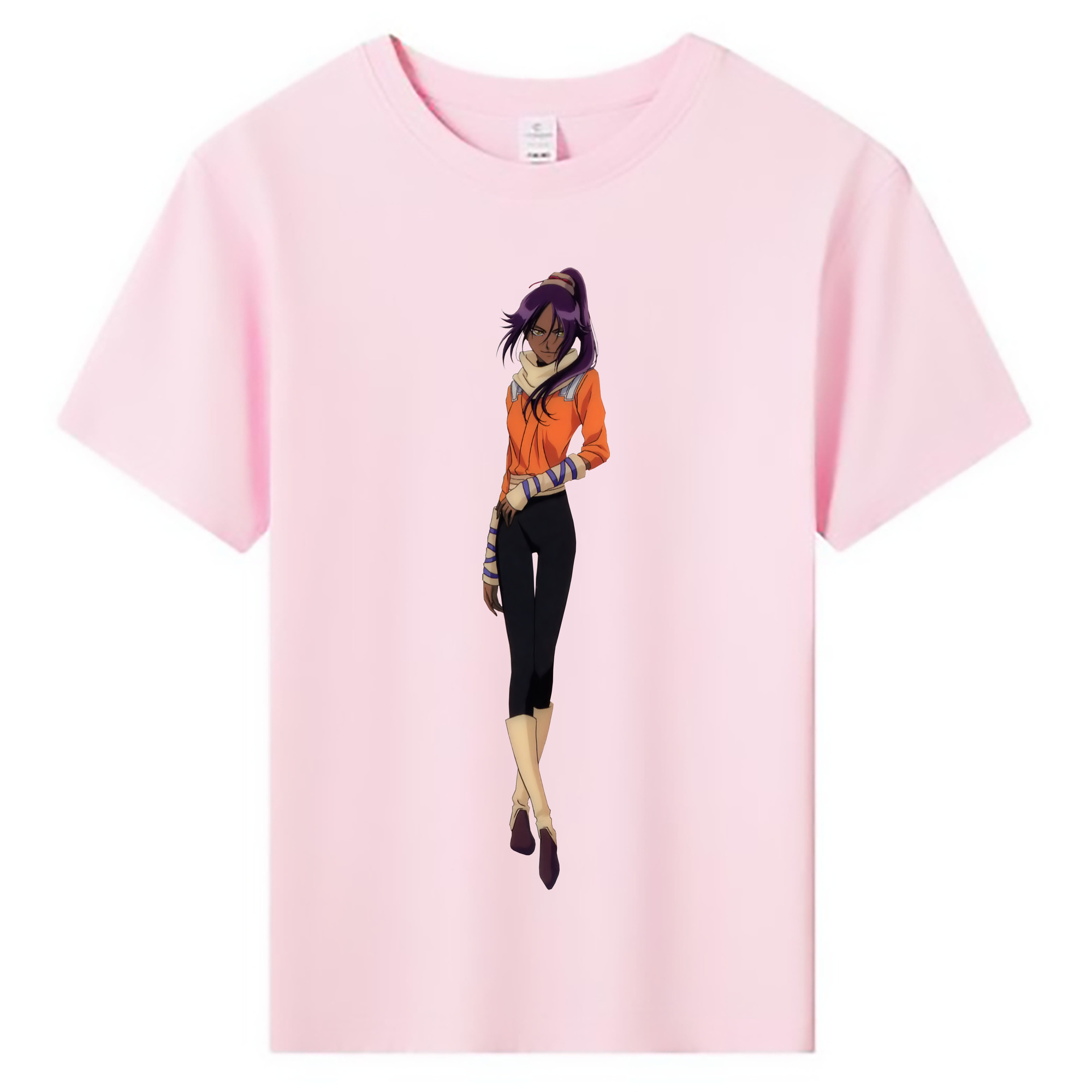 （画像用） ブリーチ 四楓院 夜一（しほういん よるいち） BLEACH Shihouin Yoruichi 綿100％キッズTシャツ（フロントプリント）