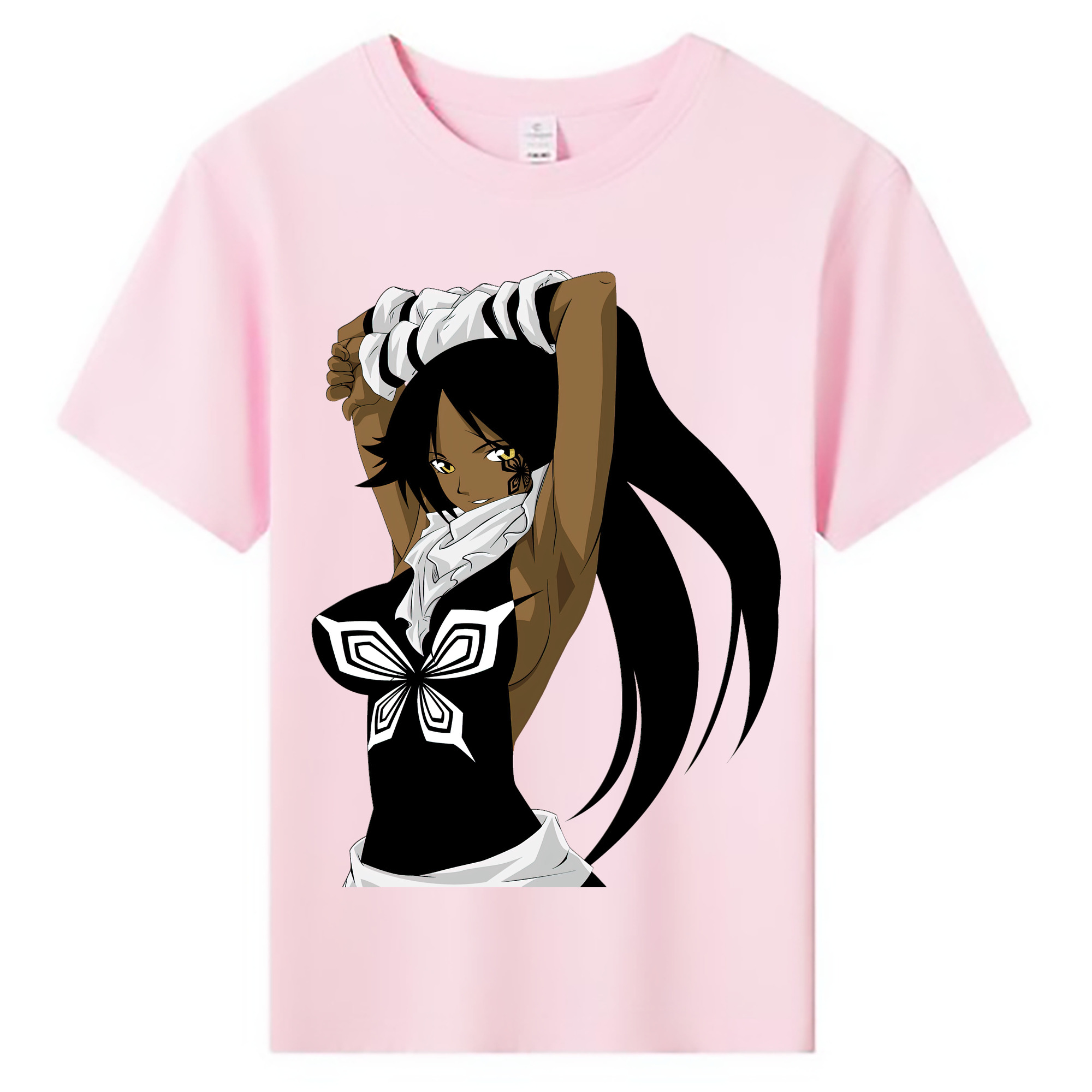 （画像用） ブリーチ 四楓院 夜一（しほういん よるいち） BLEACH Shihouin Yoruichi 綿100％キッズTシャツ（フロントプリント）