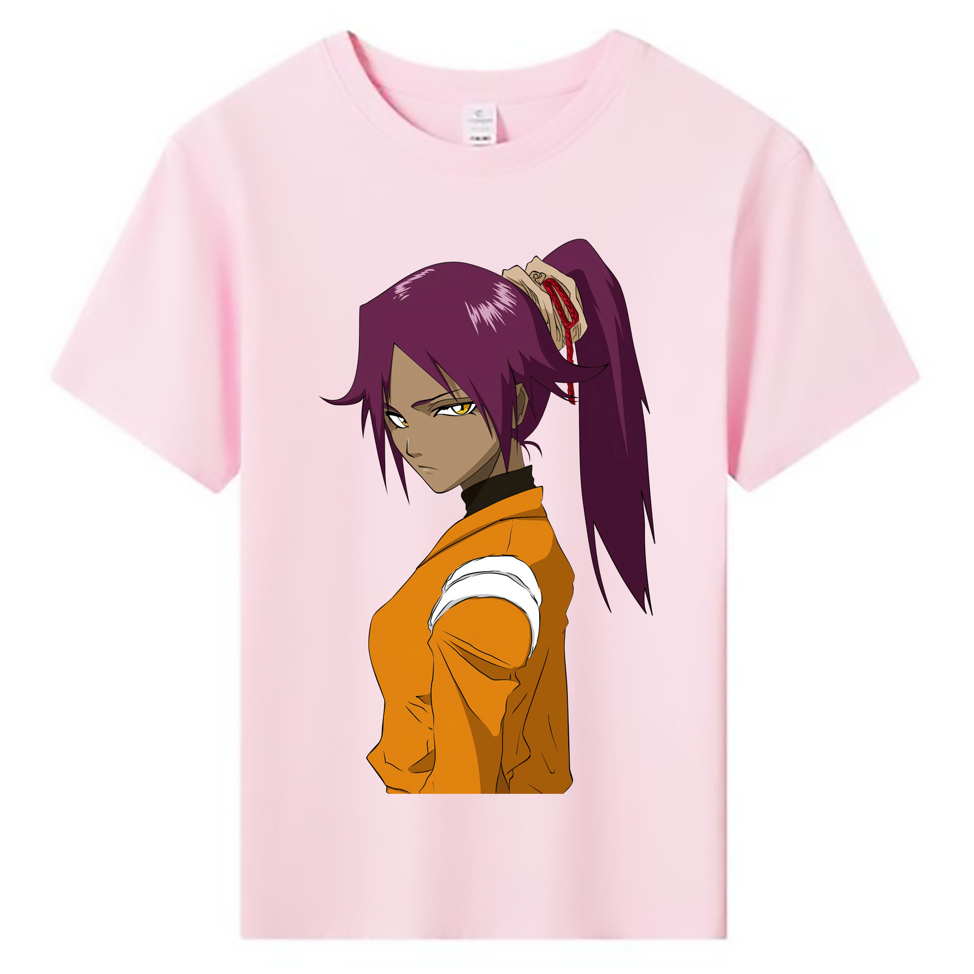 （画像用） ブリーチ 四楓院 夜一（しほういん よるいち） BLEACH Shihouin Yoruichi 綿100％キッズTシャツ（フロントプリント）
