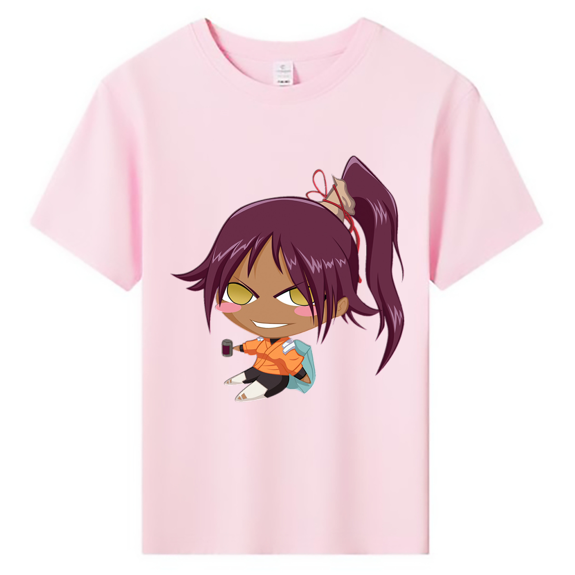 （画像用） ブリーチ 四楓院 夜一（しほういん よるいち） BLEACH Shihouin Yoruichi 綿100％キッズTシャツ（フロントプリント）