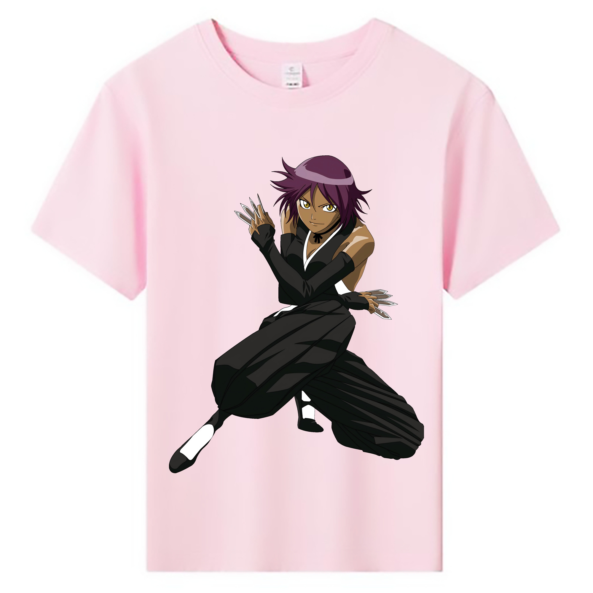 （画像用） ブリーチ 四楓院 夜一（しほういん よるいち） BLEACH Shihouin Yoruichi 綿100％キッズTシャツ（フロントプリント）