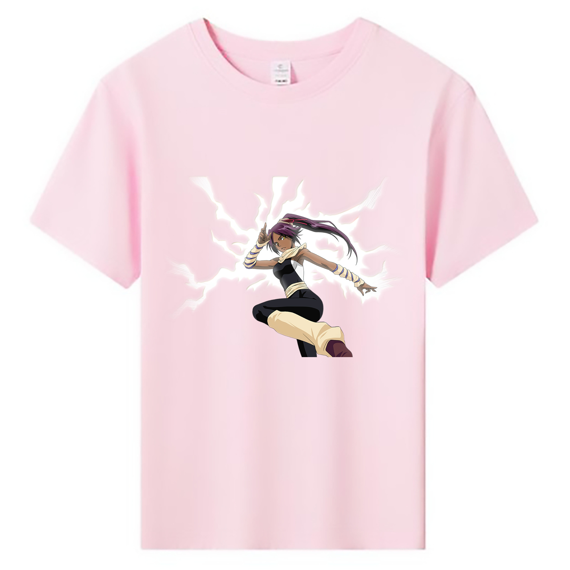 （画像用） ブリーチ 四楓院 夜一（しほういん よるいち） BLEACH Shihouin Yoruichi 綿100％キッズTシャツ（フロントプリント）
