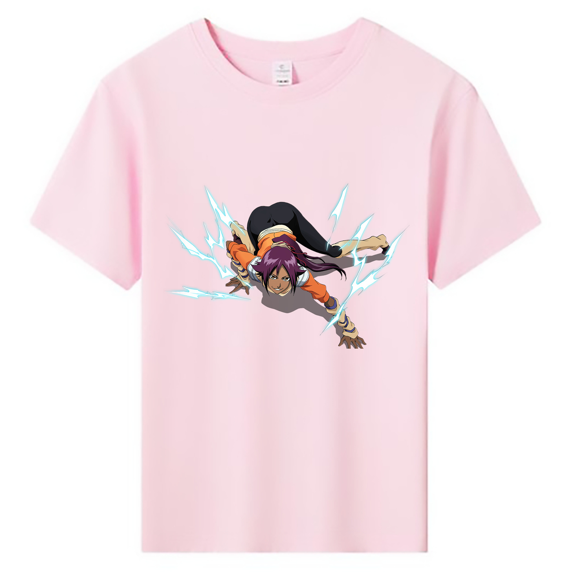 （画像用） ブリーチ 四楓院 夜一（しほういん よるいち） BLEACH Shihouin Yoruichi 綿100％キッズTシャツ（フロントプリント）
